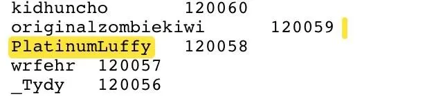 My ban number was 120,058. Right in the middle. Perfectly balanced, as ...