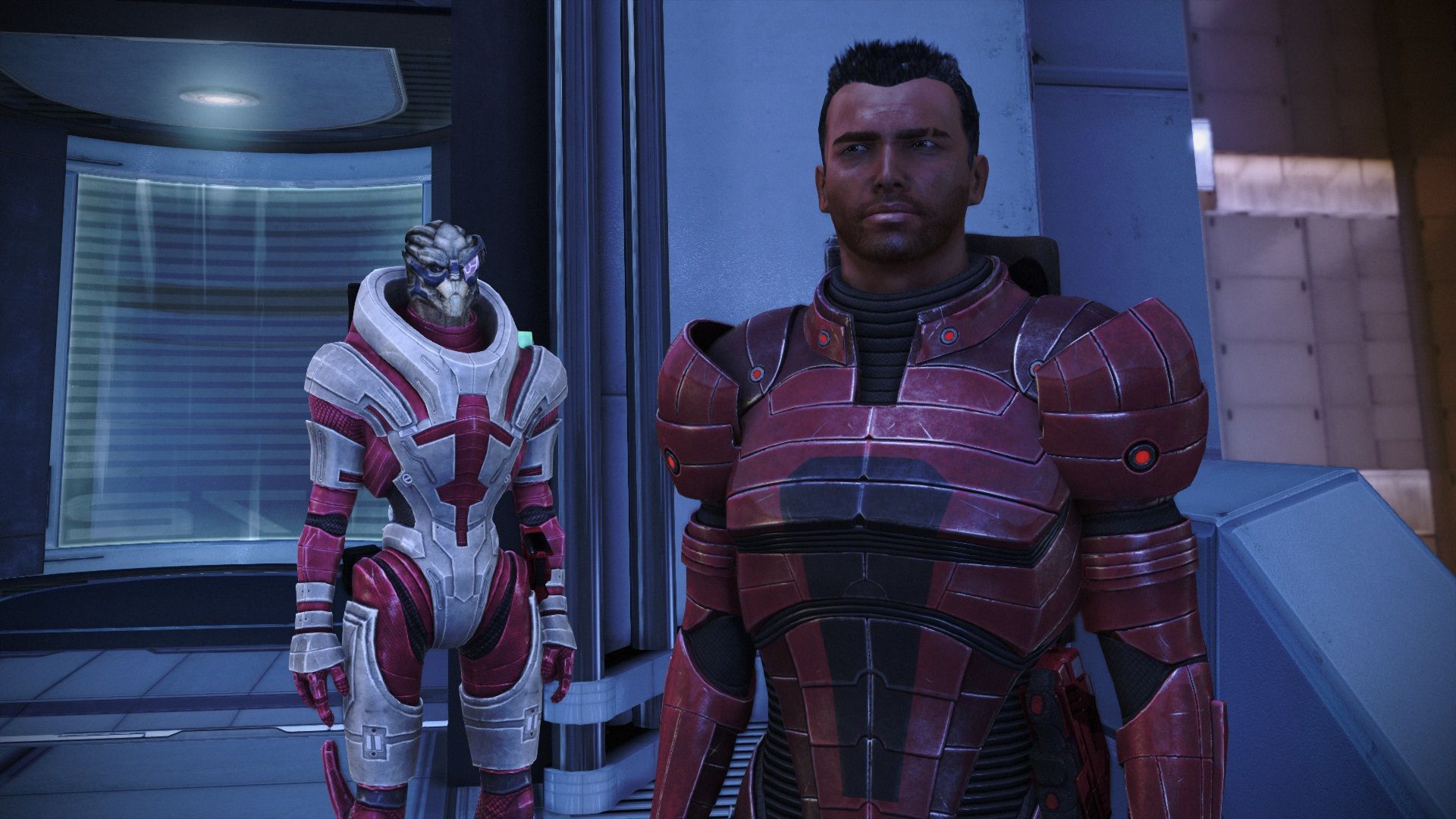 My desi Shepard with his new armour Scrolller