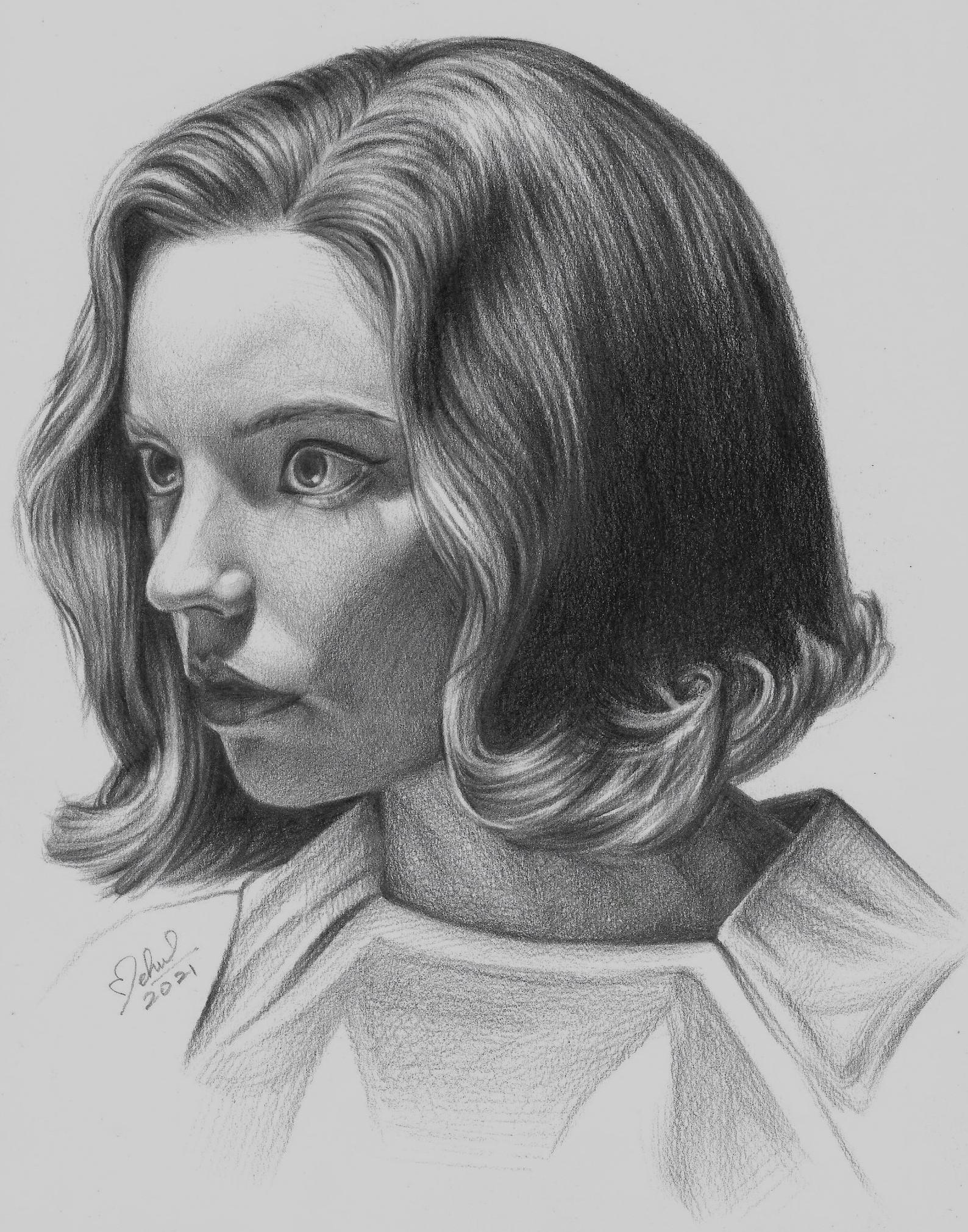 My drawing of Beth Harmon | Scrolller