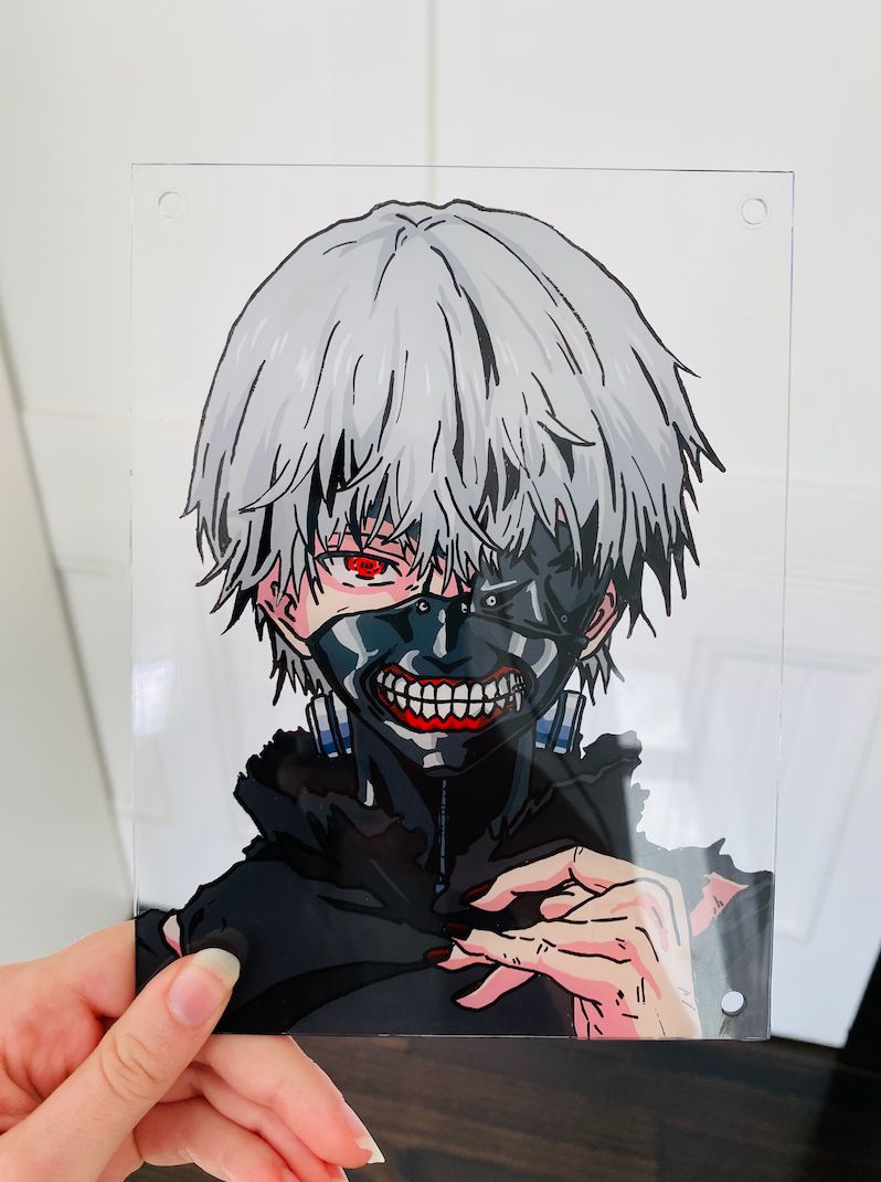 My Glass Painting Of Ken Kaneki Scrolller