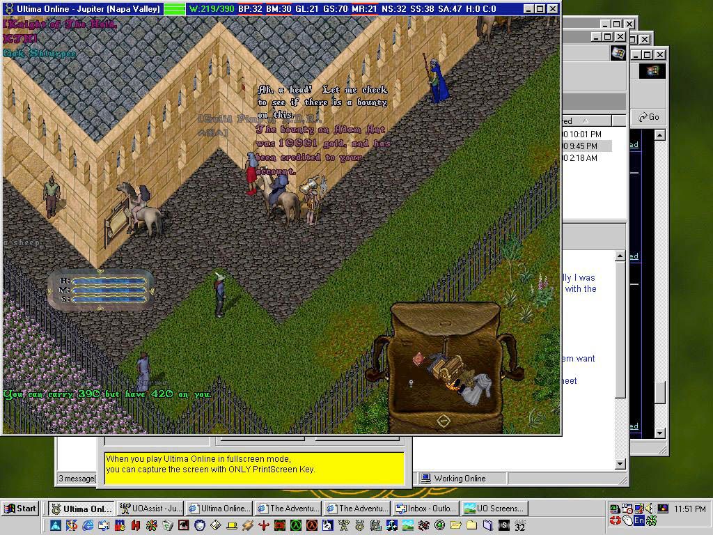 My taskbar + Ultima Online screenshot from 2000 Scrolller