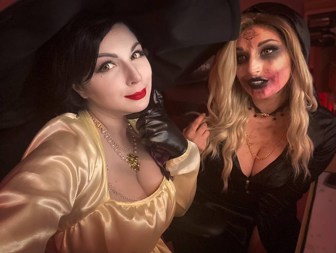 [Myself and Byndo Gehk] as Lady Dimitrescu & her daughter 🩸🍷 | Scrolller