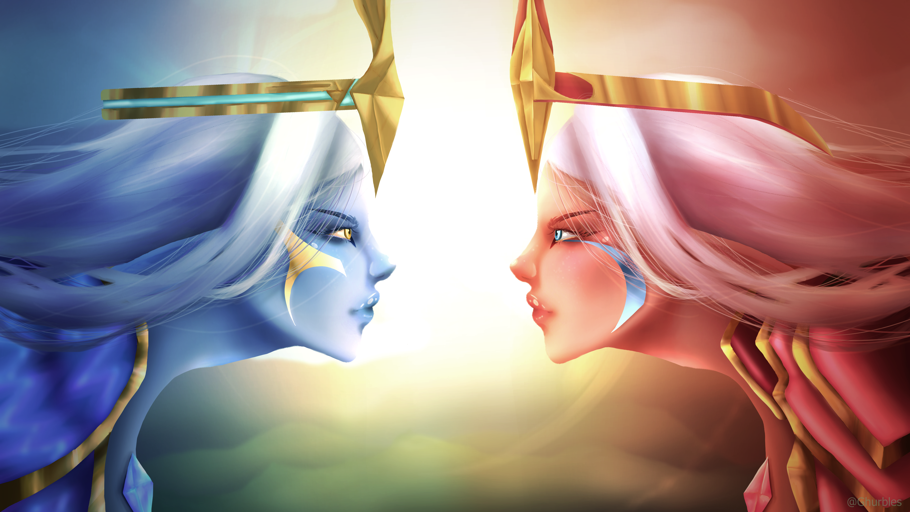 [OC] [3840x2160] Wallpaper of Dawnbringer vs. Duskbringer Soraka ...