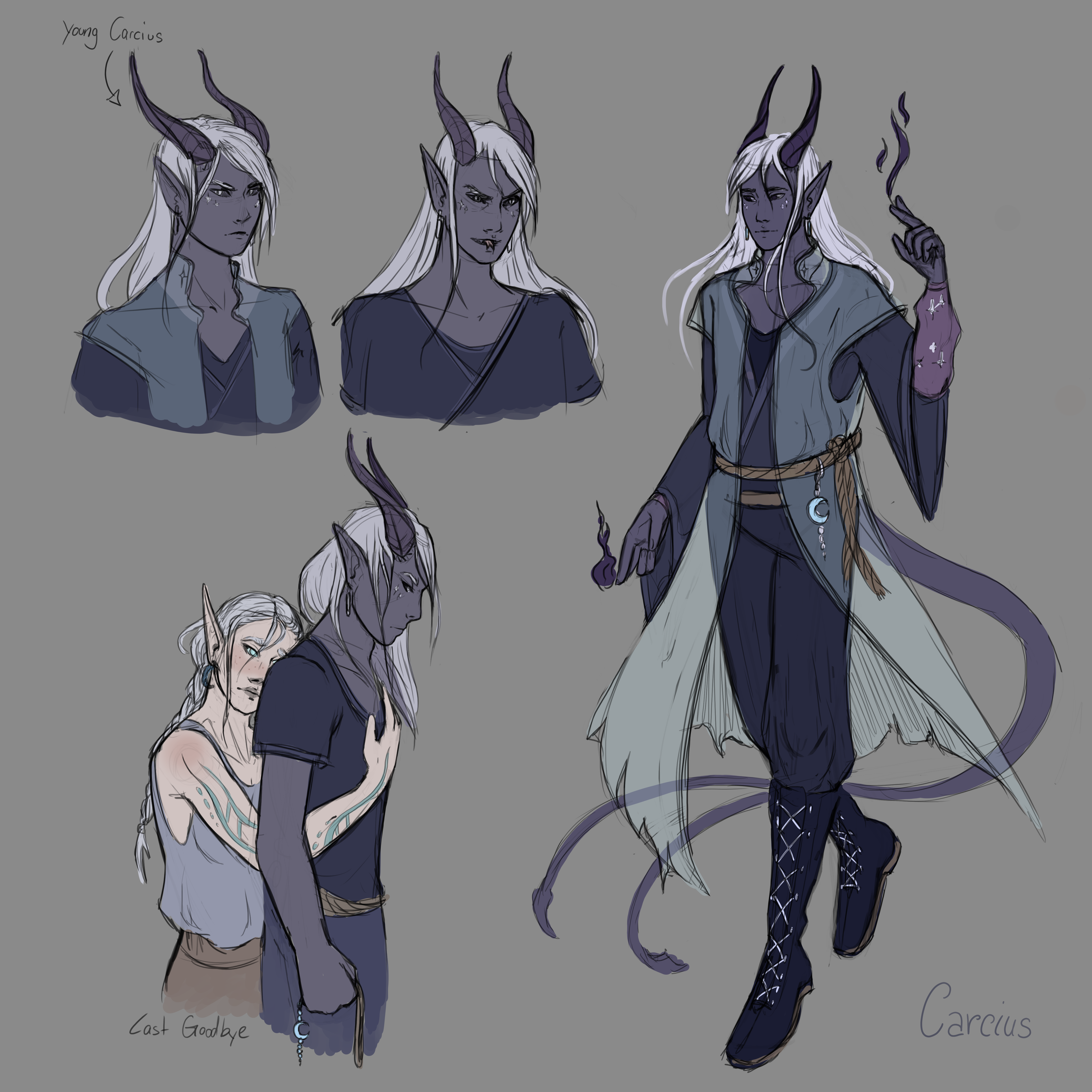 [OC][Art] Carcius the Tiefling Variant I sketched for our DnD campaign ...