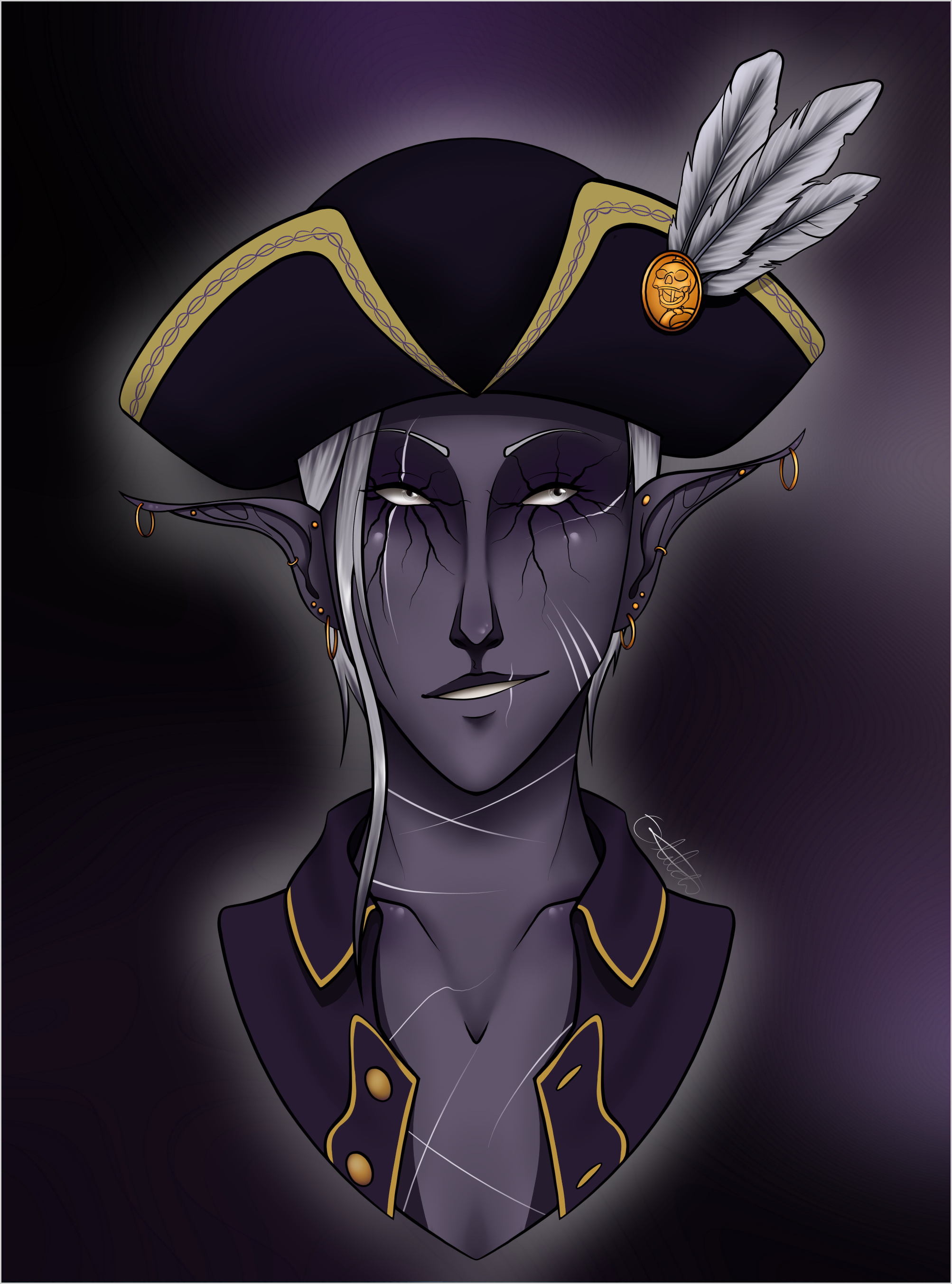 [OC] [ART] Celia, Drow Pirate Captain for a Dungeons and Dragons ...