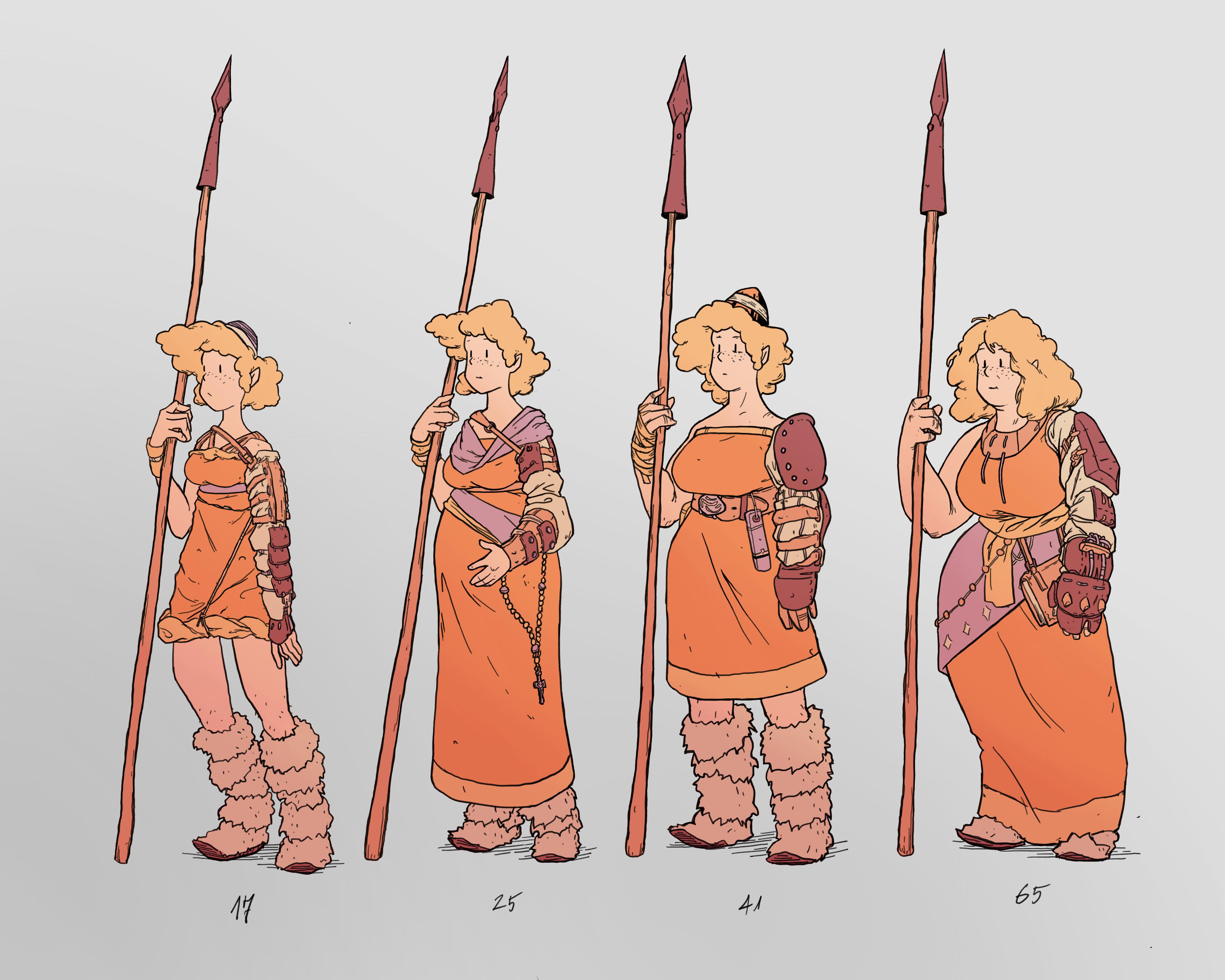 [OC] [Art] Four Life Stages of my Halfling Ranger | Scrolller