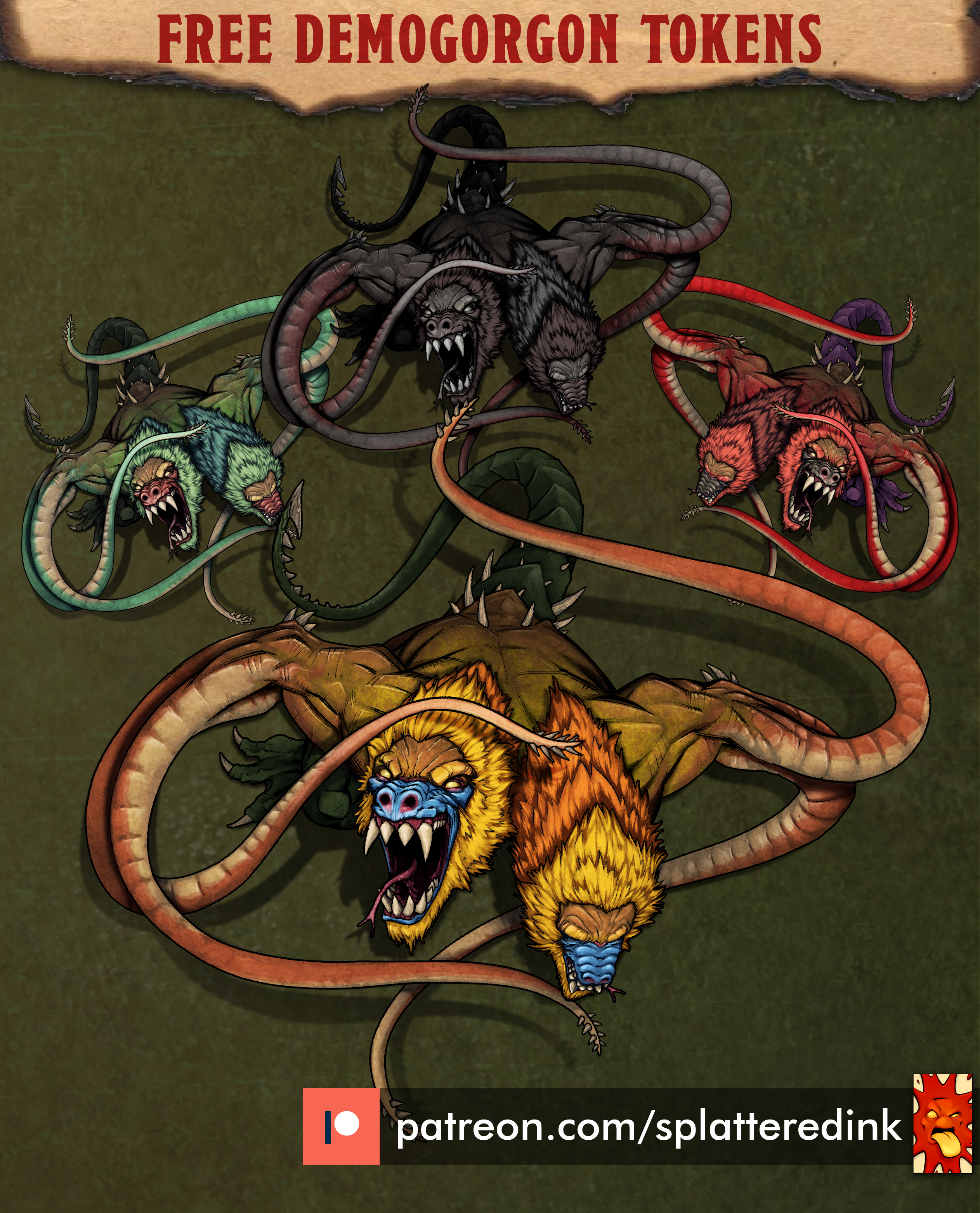 [OC] [ART] HUGE Demogorgon Top-Down Token FREE | Scrolller