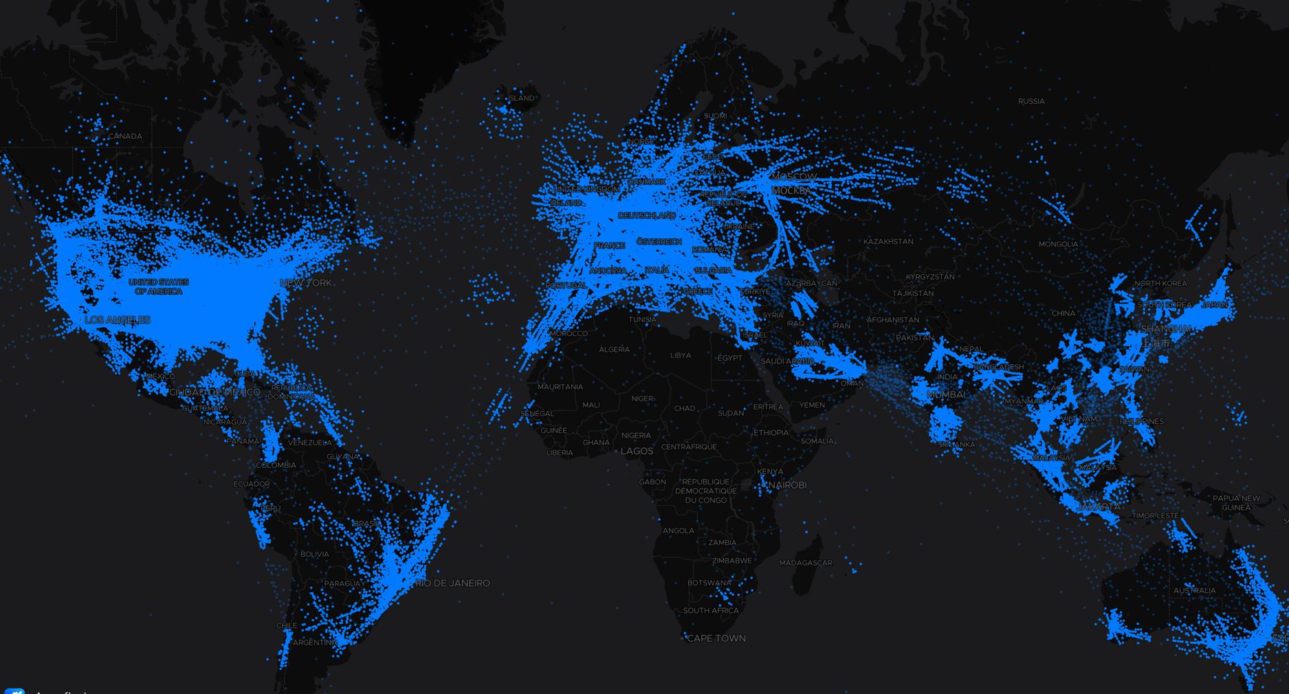 [OC] Flight Tracking Coverage Map | Scrolller