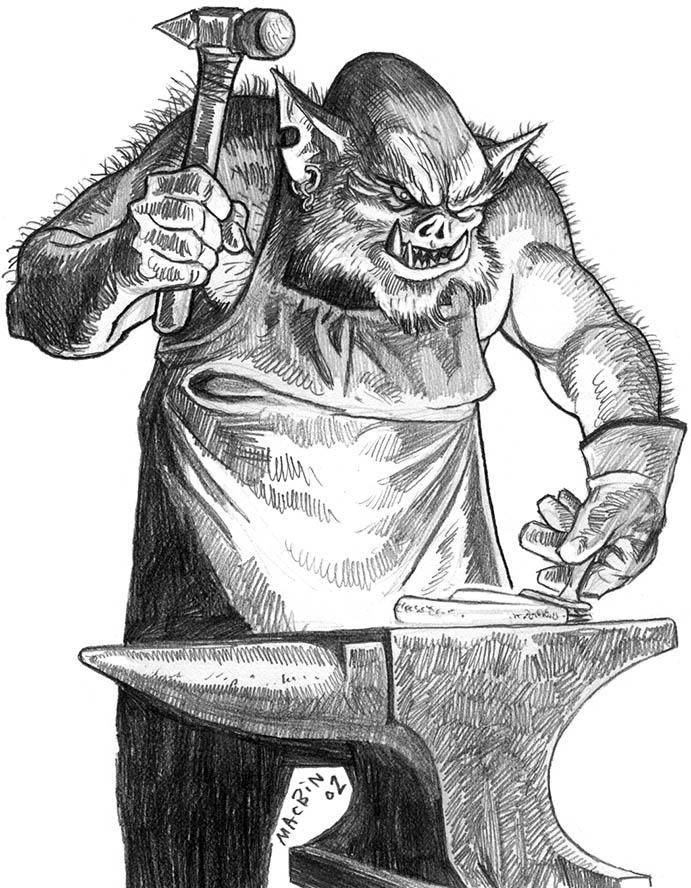 [OC] Orc ragesmith (pencil drawing by me) from Wrath and Rage: A ...