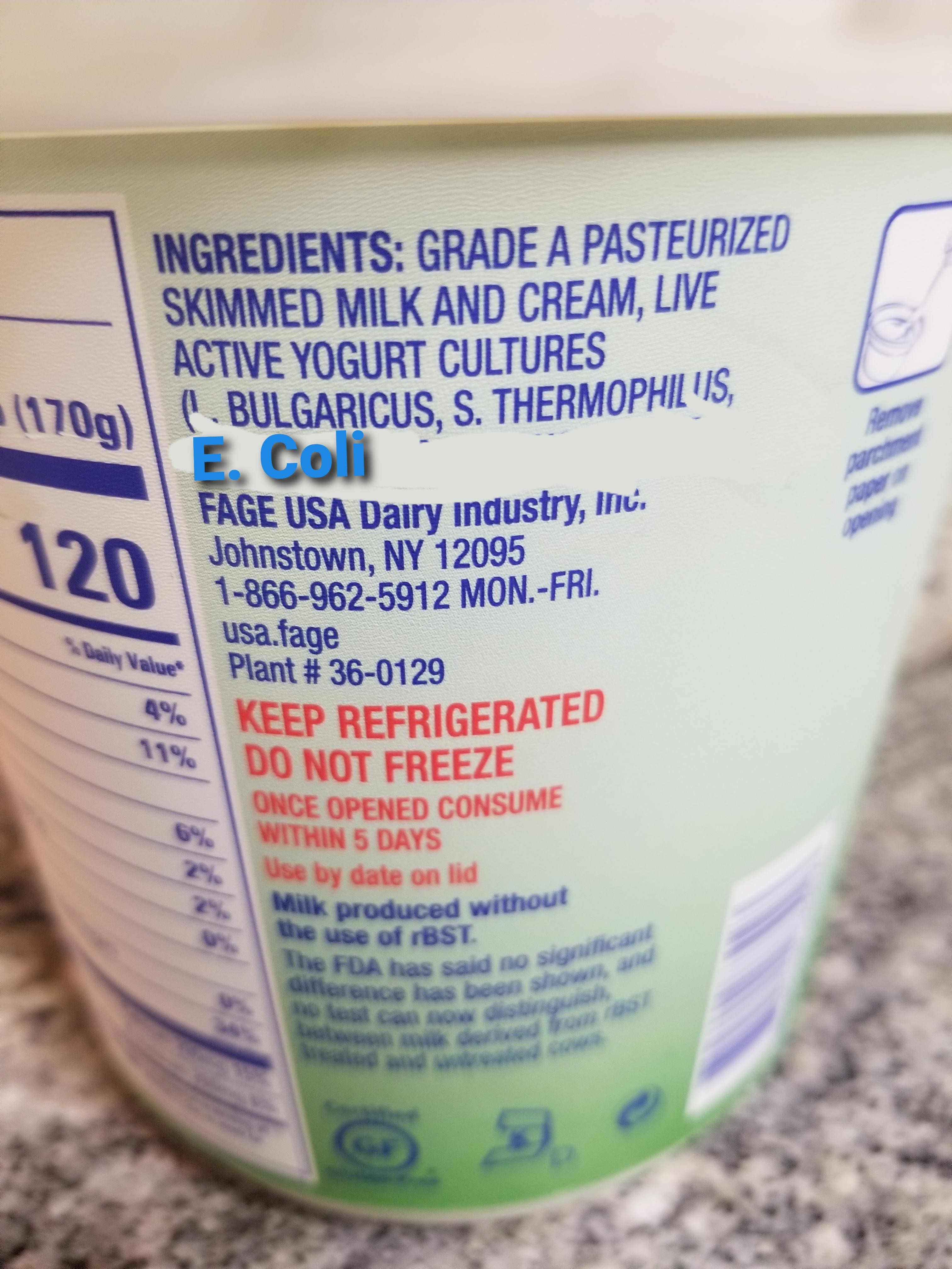 OMG Yogurt with E COLI Scrolller