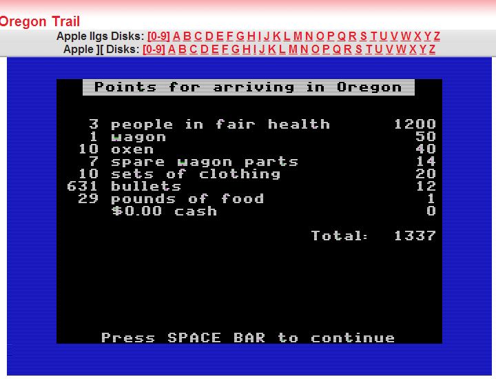 Oregon Trail Scrolller