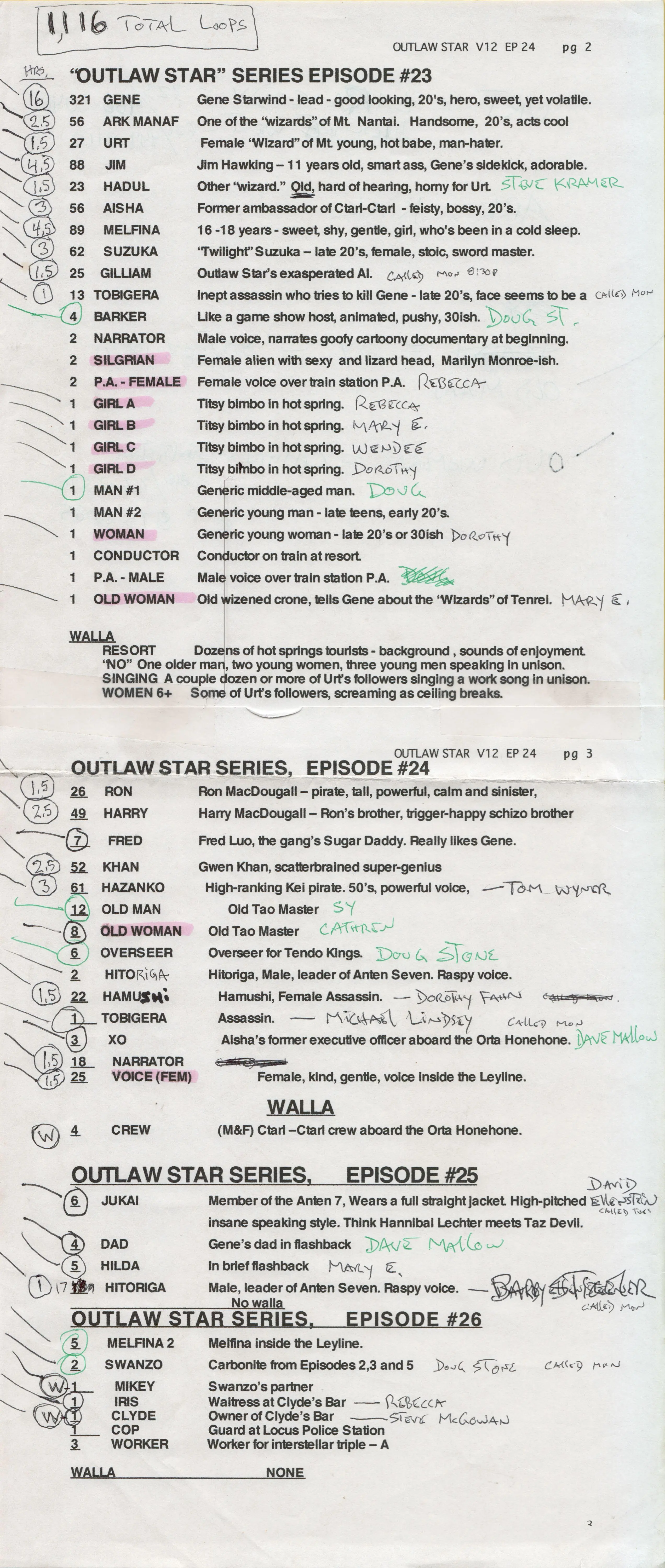 Outlaws Script Outlaw Star ADR Documents Preview | Scrolller