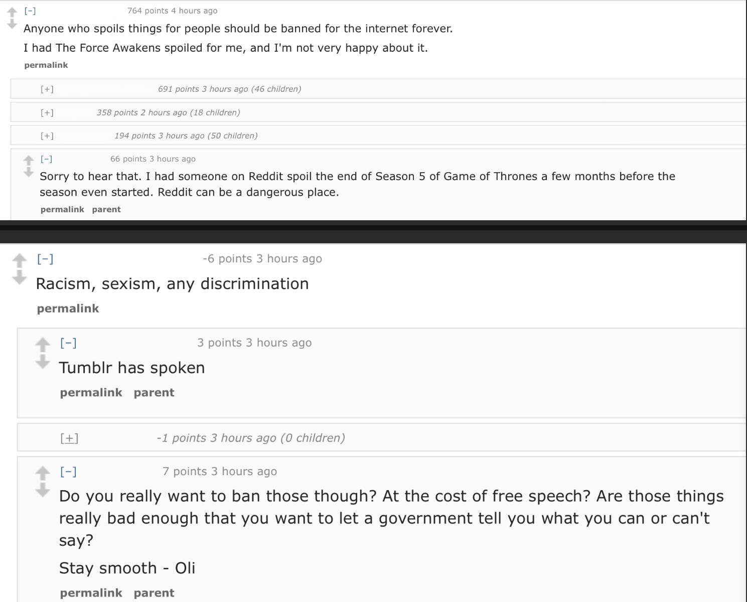 Over the course of one hour, Reddit displays completely opposing views ...