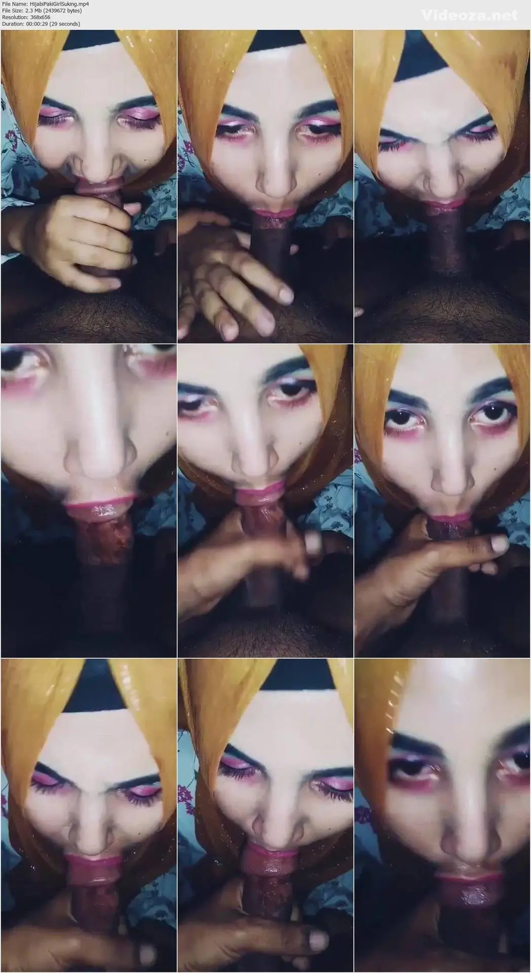 Pakistani hijabi girl performing a blowjob in a selfie style