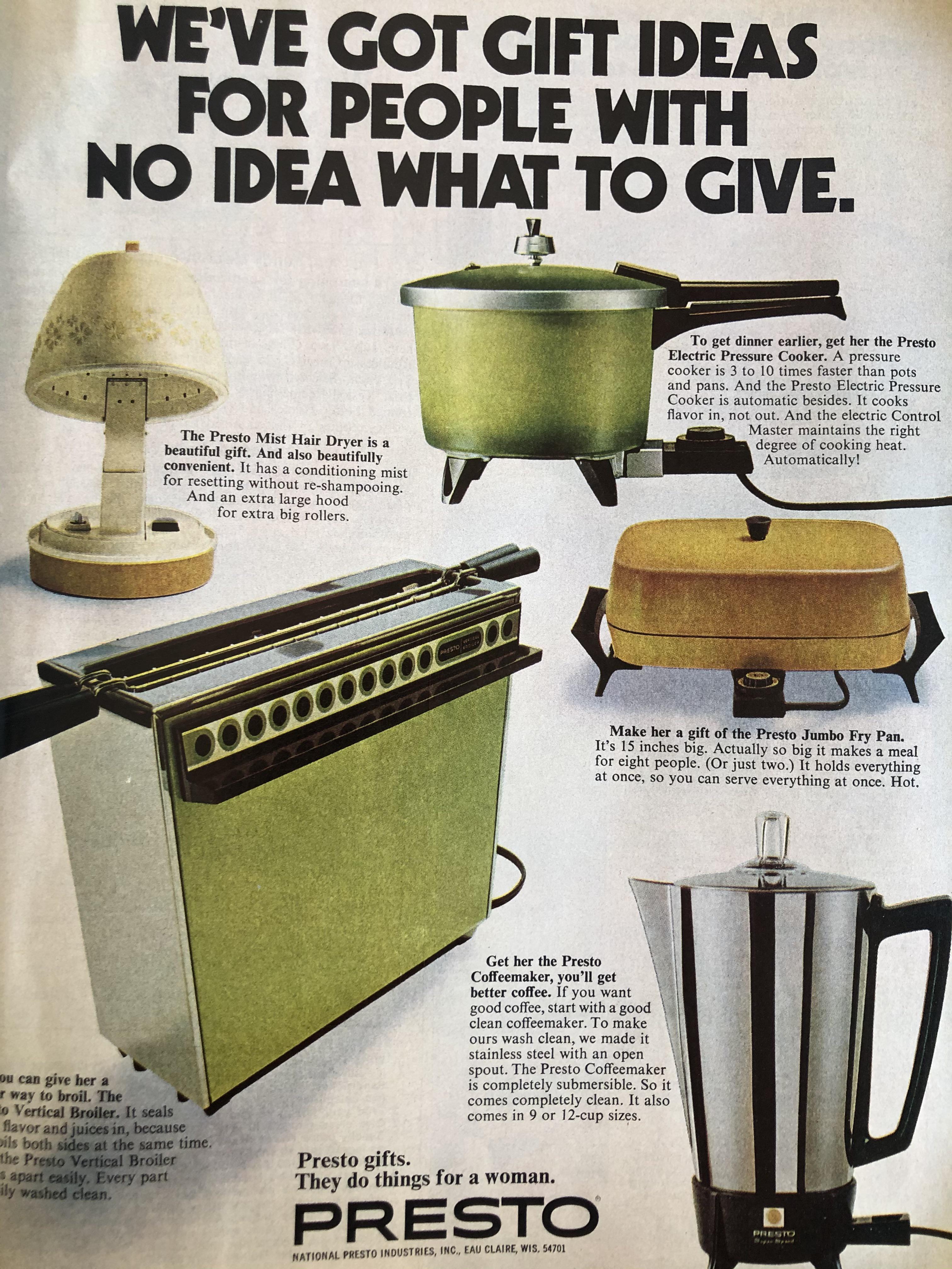 Presto appliances 1971 Scrolller