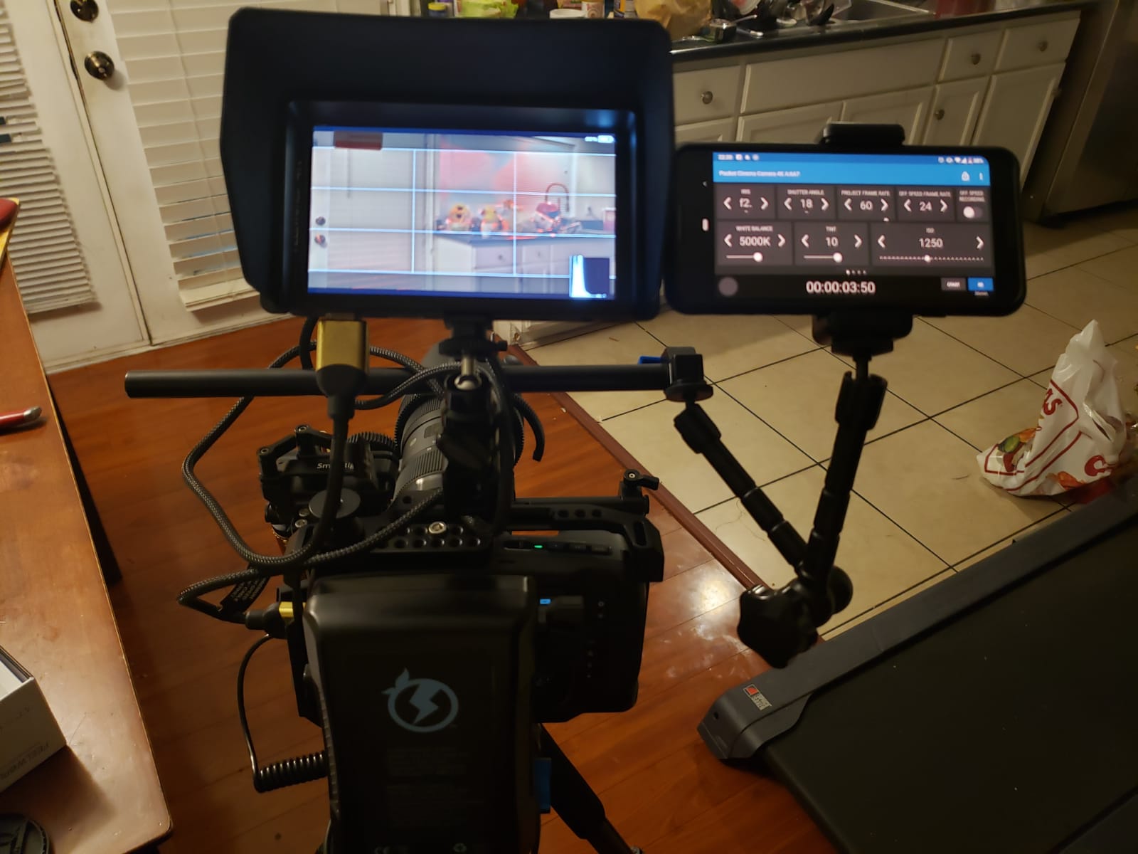 Progress on my rig, mounted my Pixel to the side with a Bluetooth ...