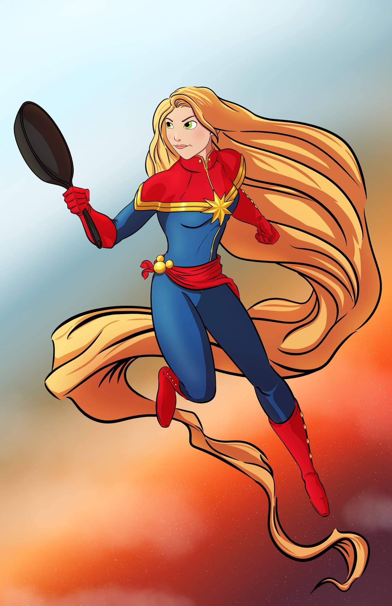 Rapunzel as Captain Marvel | Scrolller