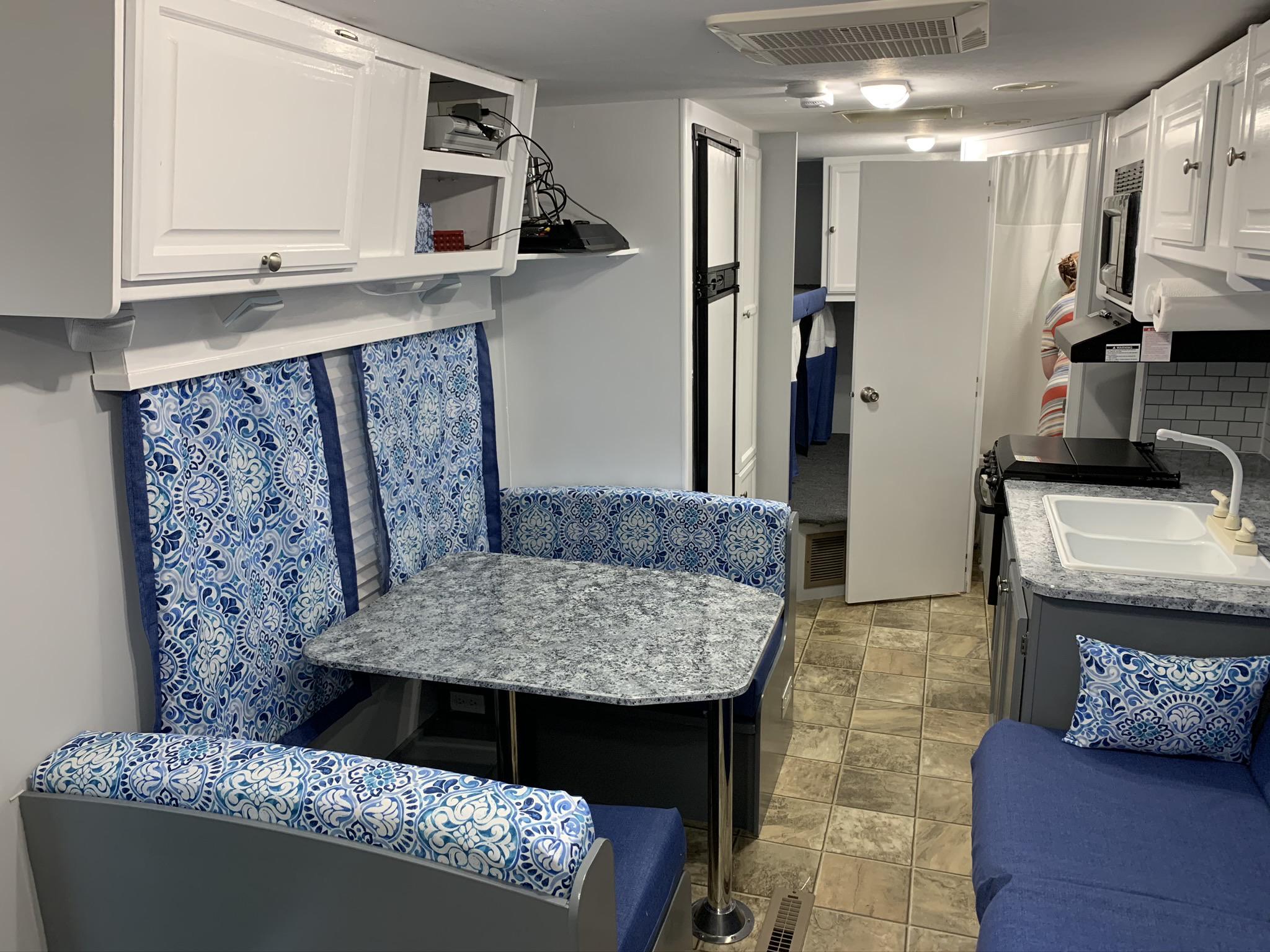 Repainted Rv RV remodel. My wife and I repainted, and she recovered all fabric and ...