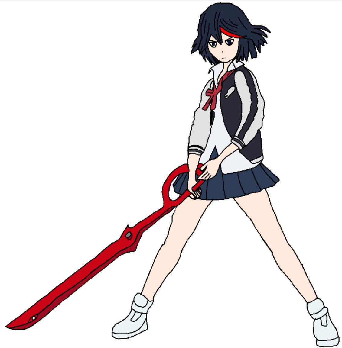 Ryuko with Scissorblade art by me Scrolller