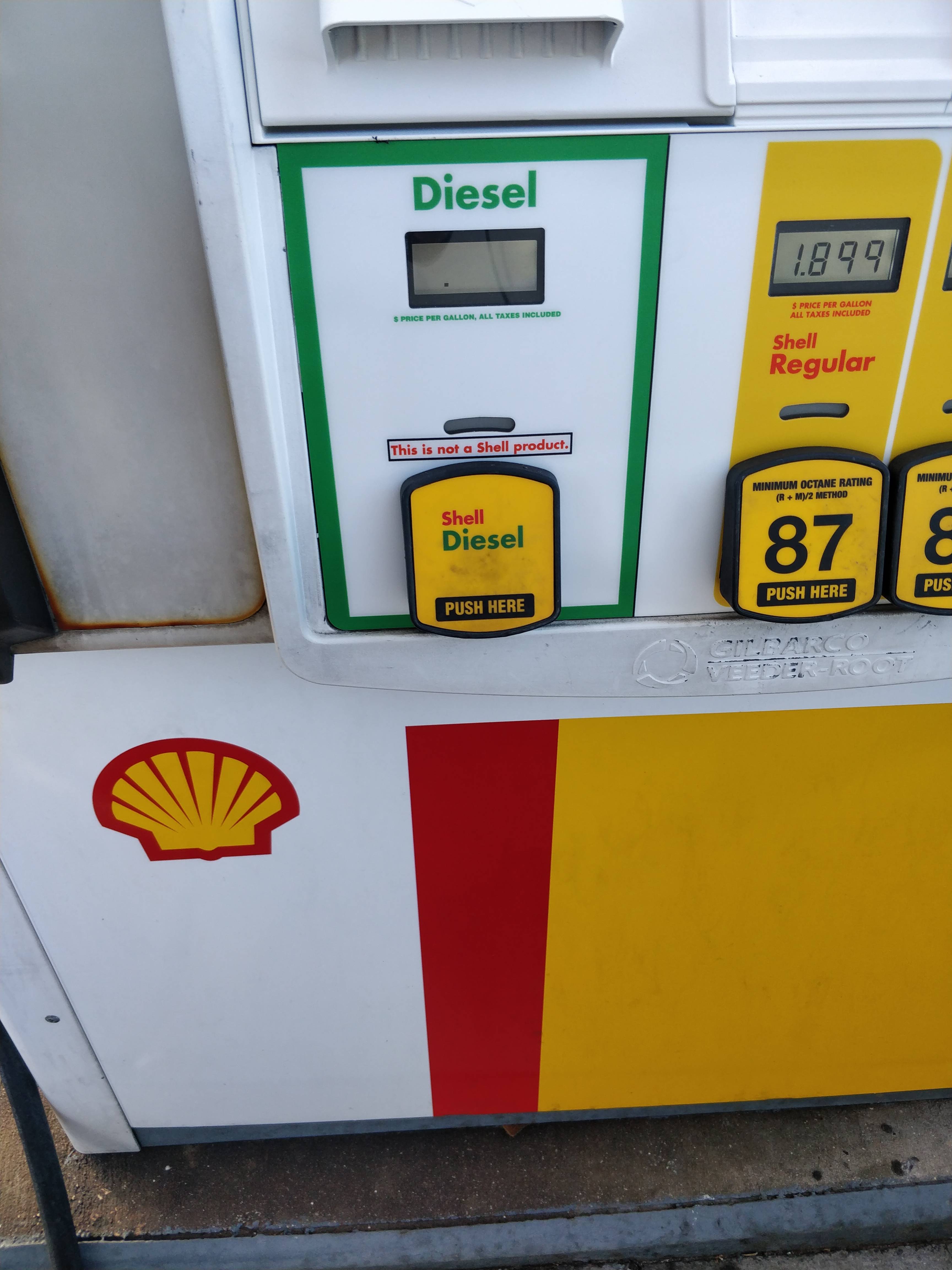 Shell Gas Not a Shell Product Scrolller