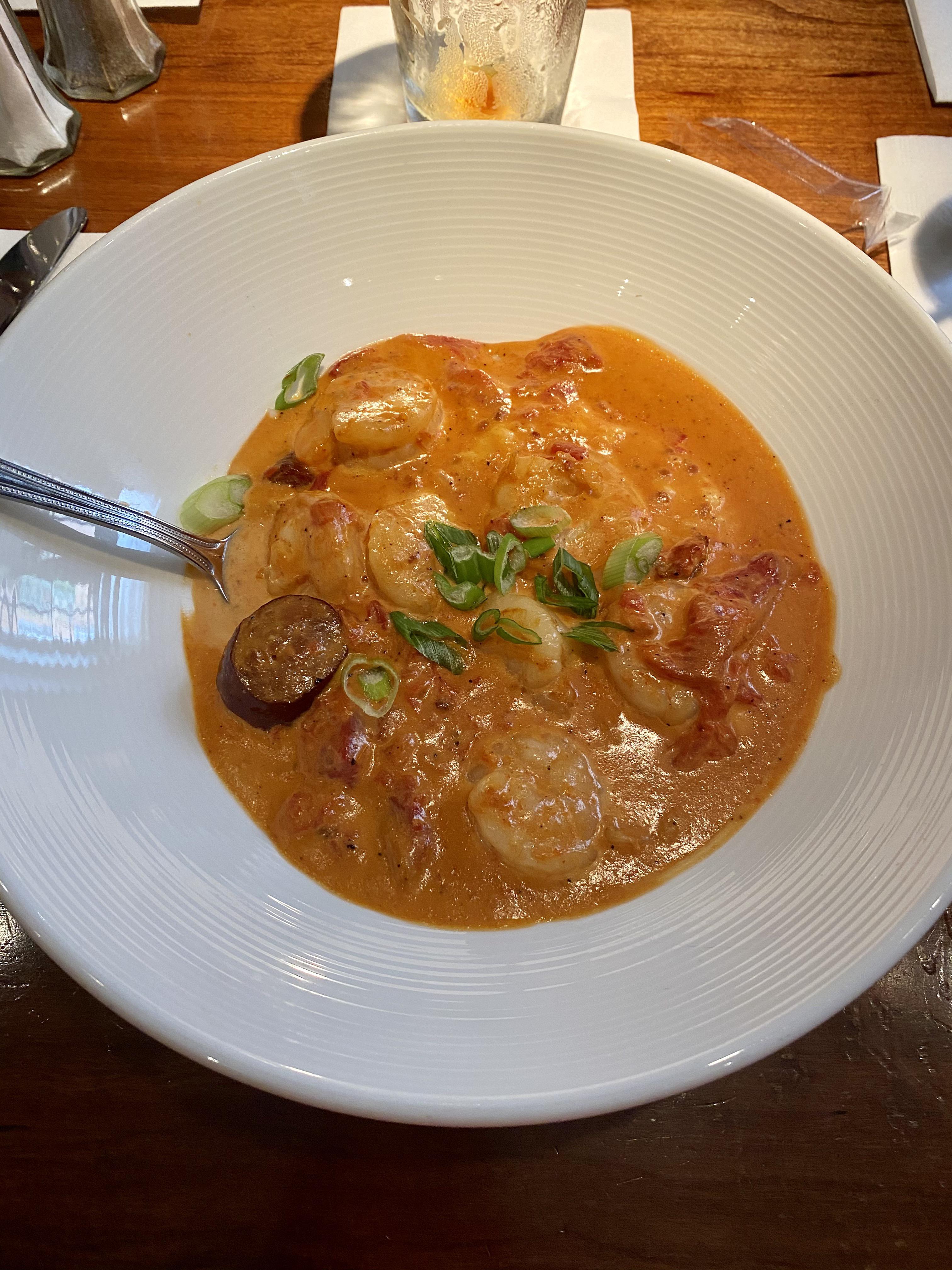 Shrimp and grits from Amen Street Raw Bar and Fish in Charleston, SC