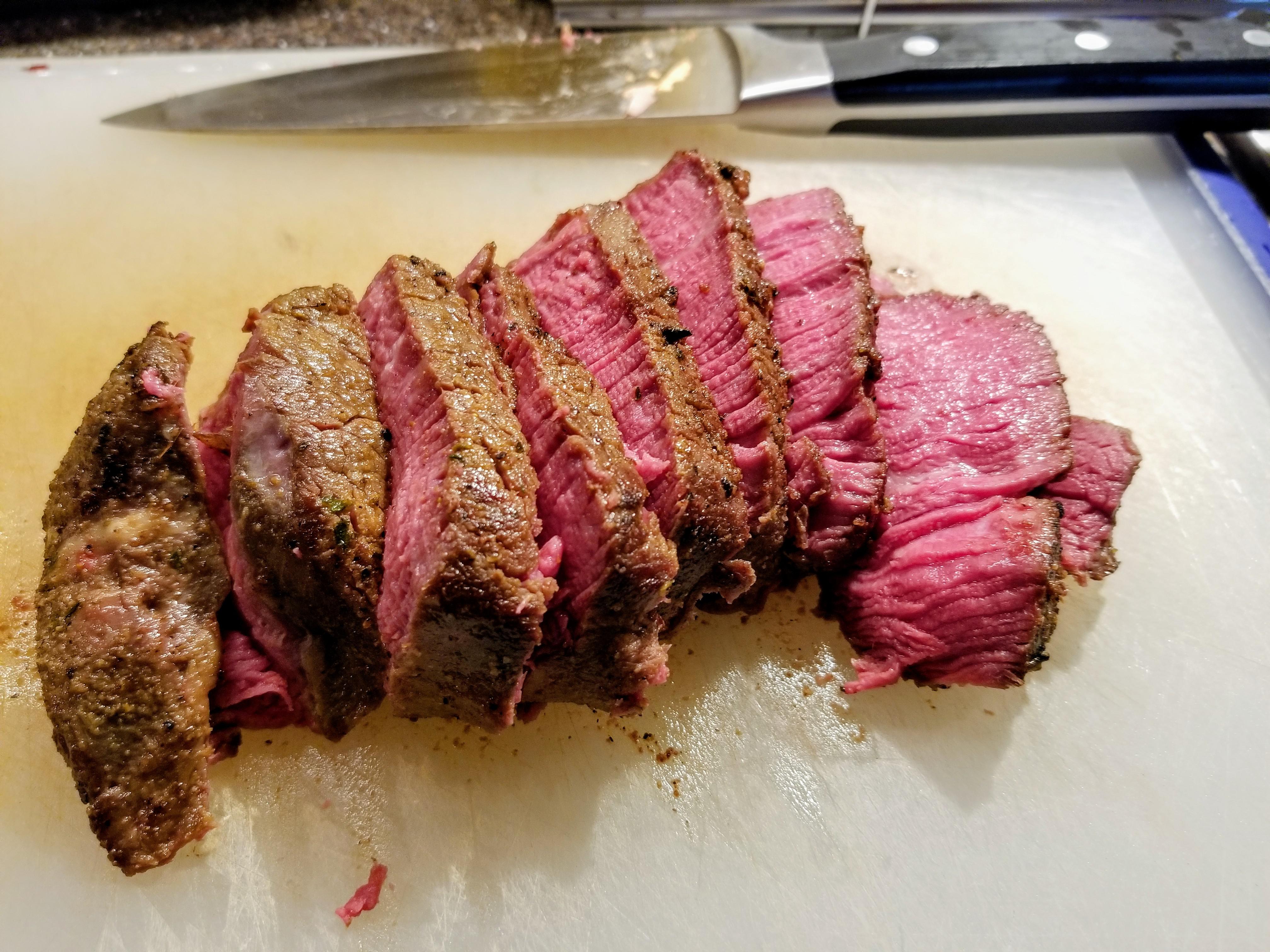 Sous Vide & Cast Iron Seared in Clarified Butter, Filled Mignon for