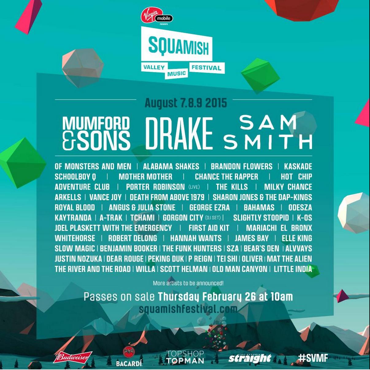 Squamish Valley Music Festival Lineup Announced! Scrolller