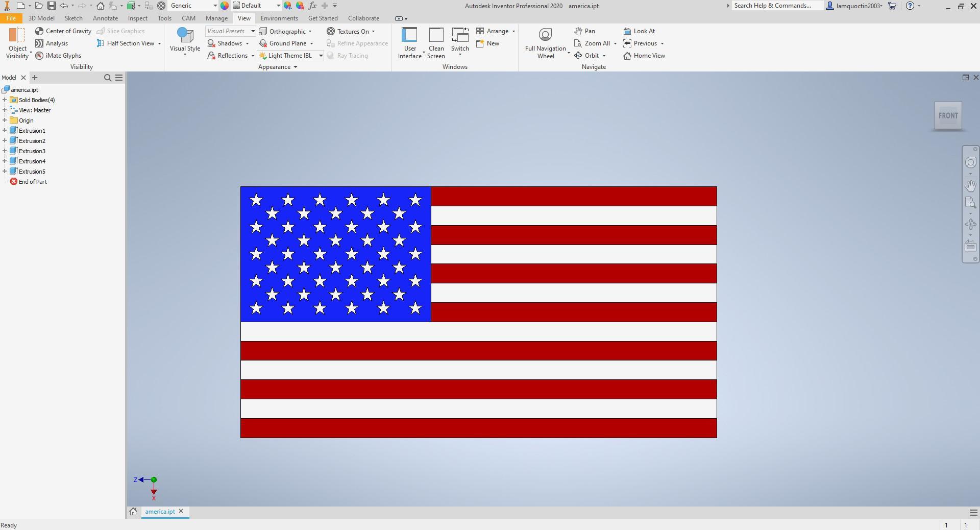 Still learning on how to use inventor and just a simple flag I made for ...