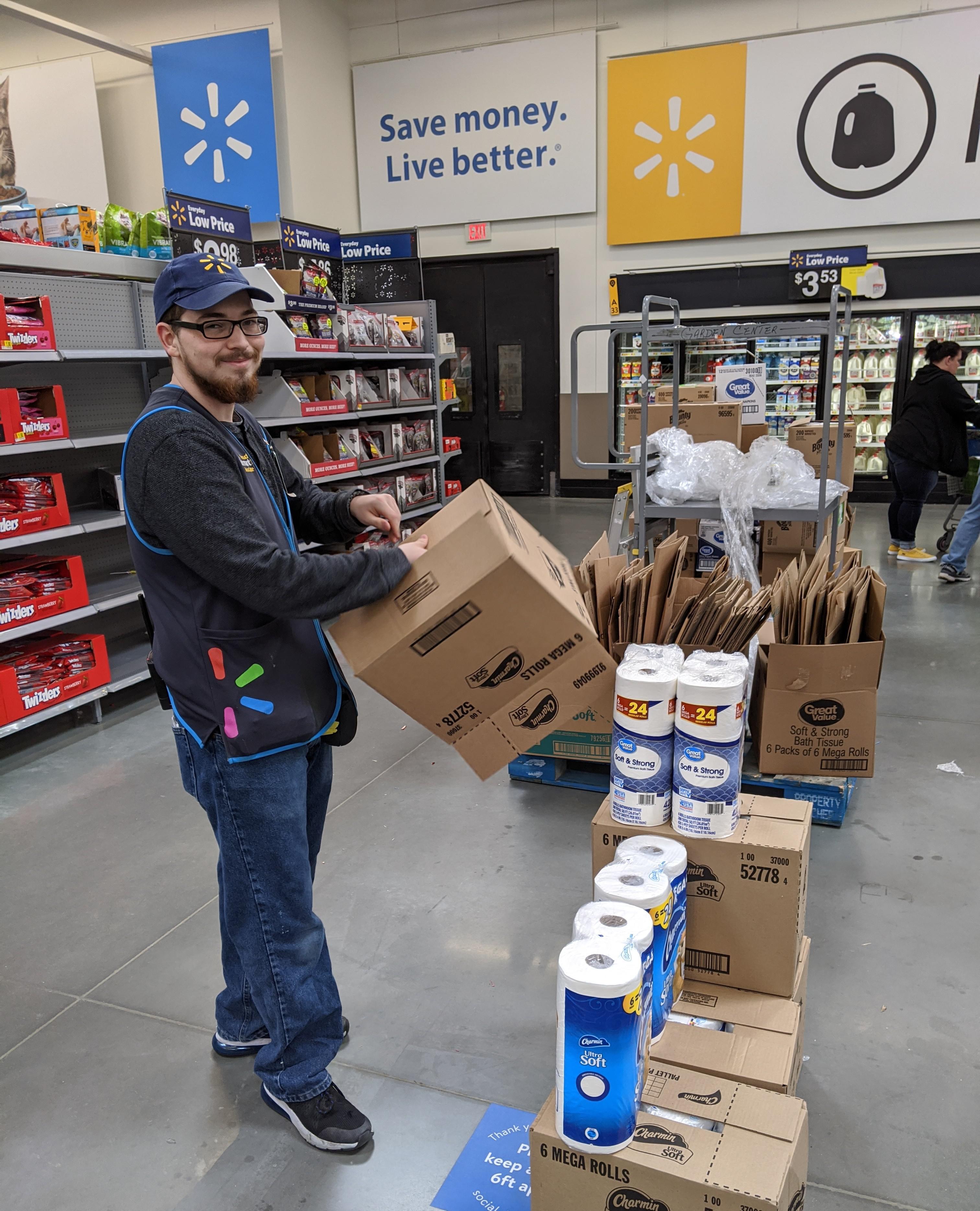 Thank you Jared of Wal Mart, he was handing out TP and making sure each