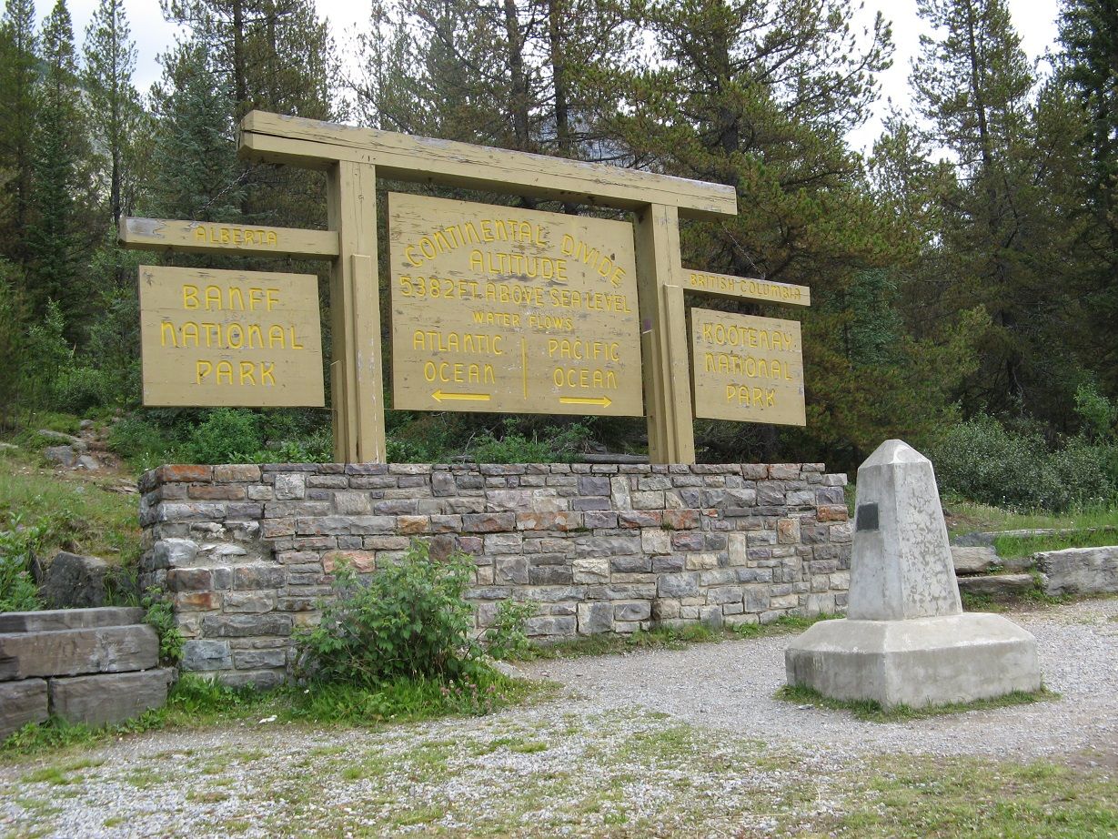 The Continental Divide, which is also the border between Alberta and