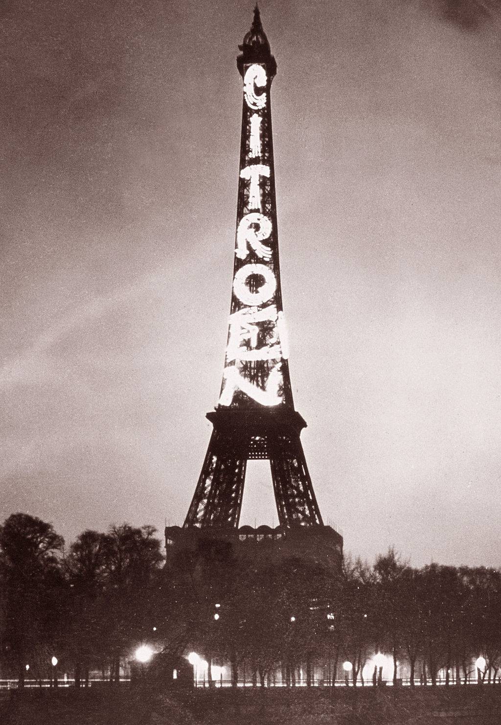 The Eiffel Tower served as a billboard for Citroën from 1925 to 1934