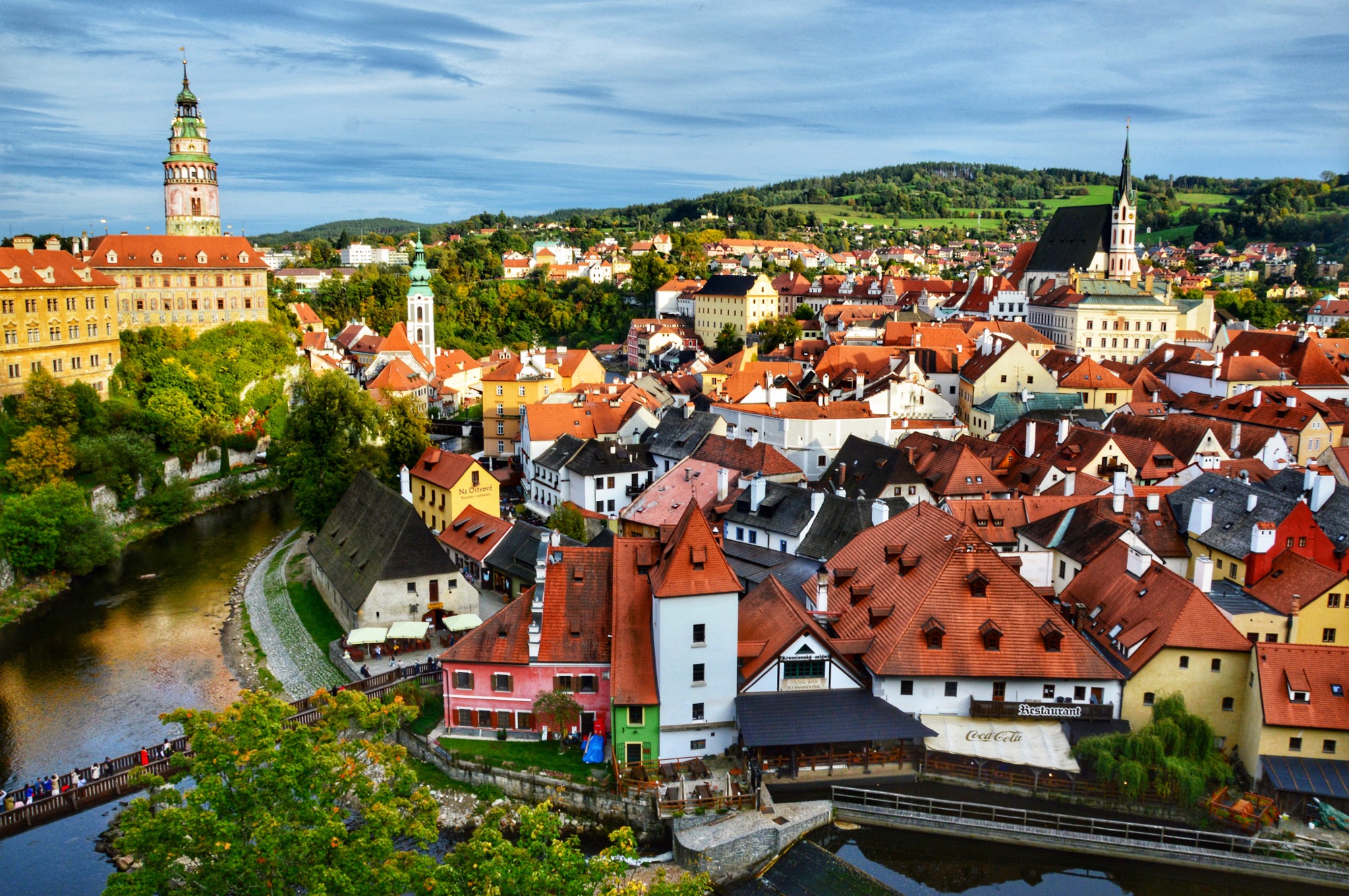 The town of Český Krumlov, Czech Republic at sunset. | Scrolller