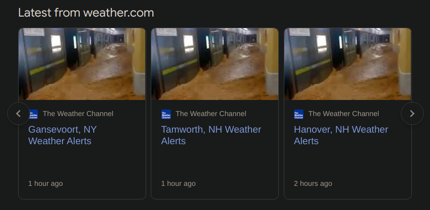 Same Weather Alert The Weather Channel uses the same dramatic image of flooding for all ...
