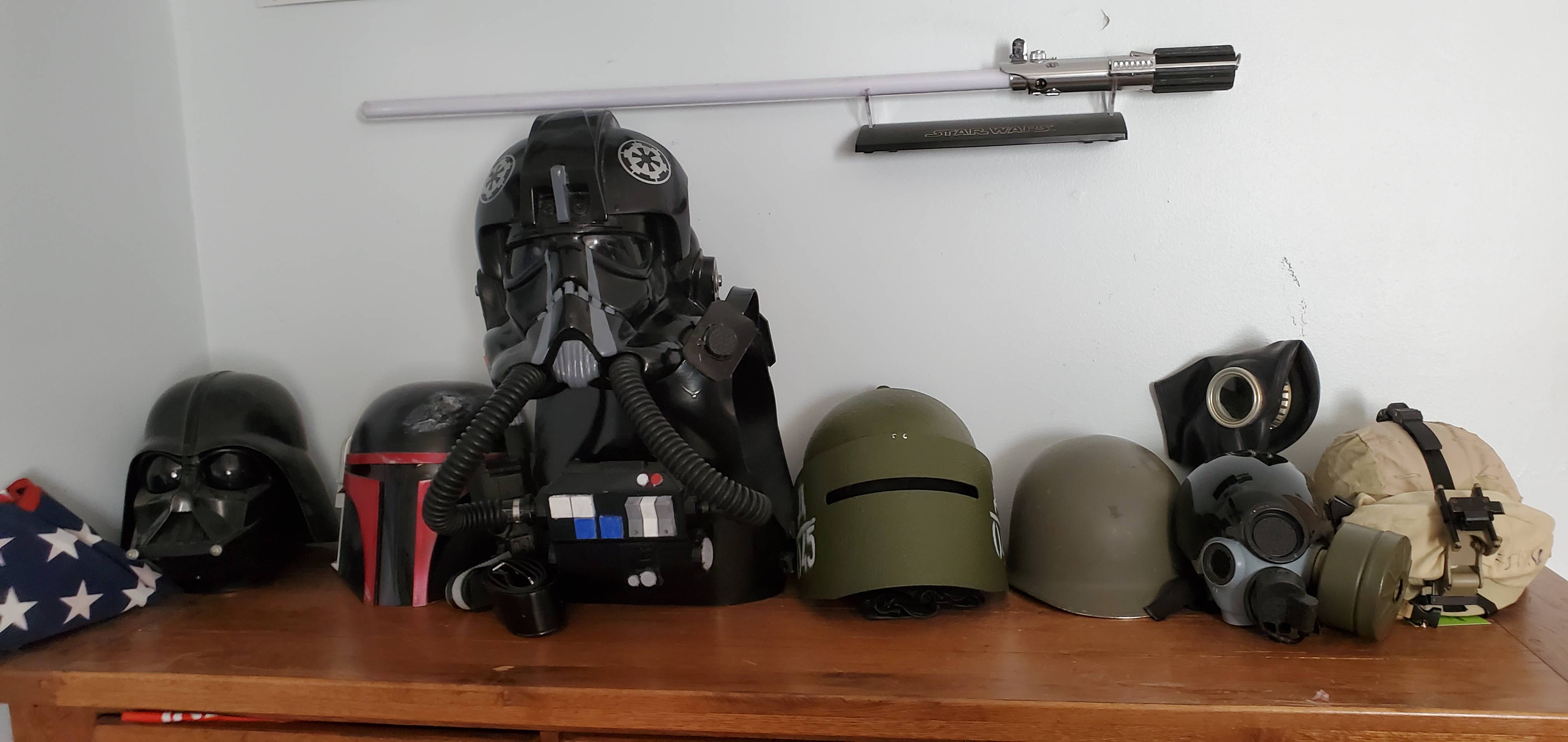 Thought You Guys Would Appreciate My Shelf Of Helmets Both Historical