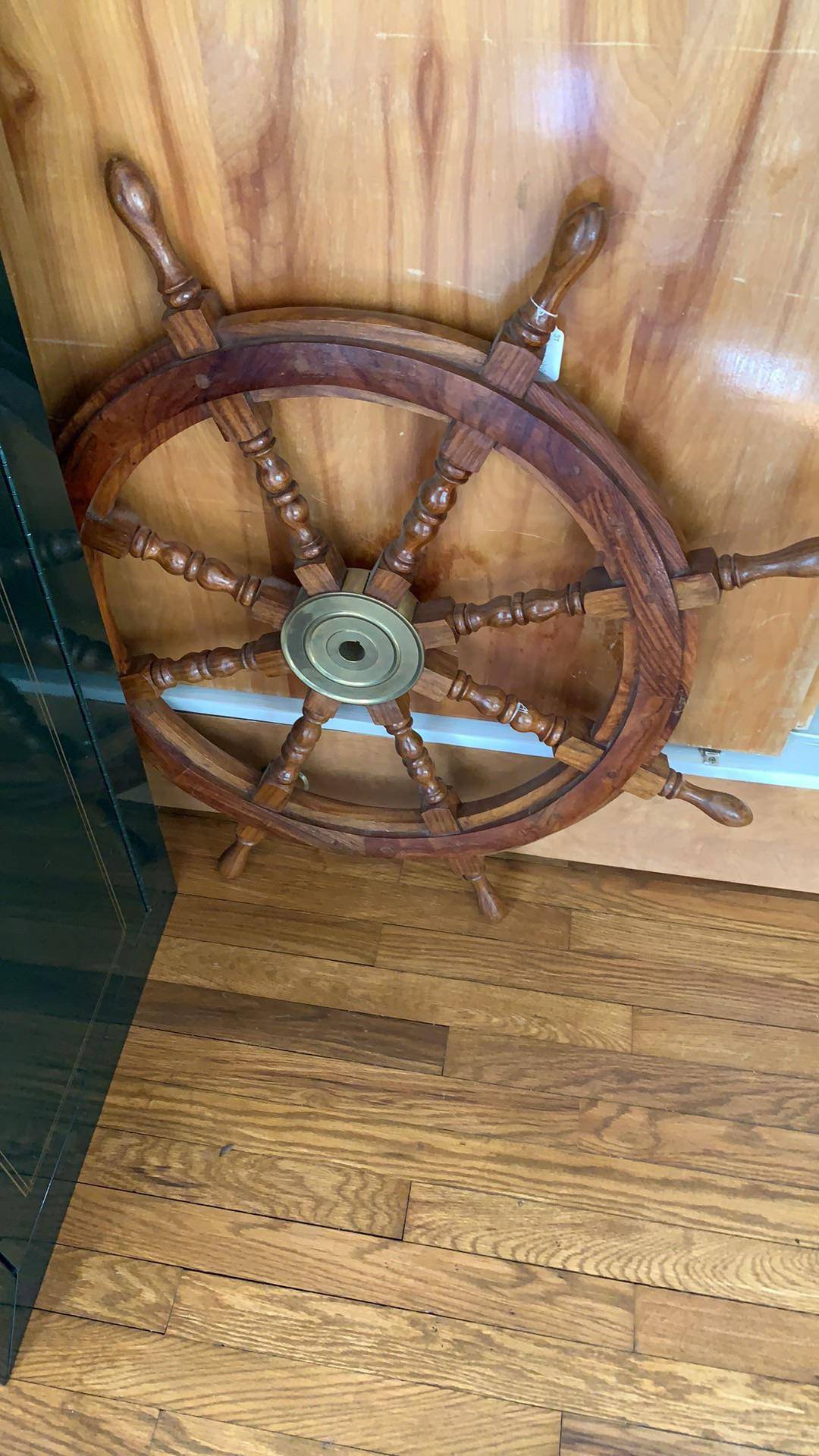 Trying to make this ships wheel into a small table. I’m in a funk on a