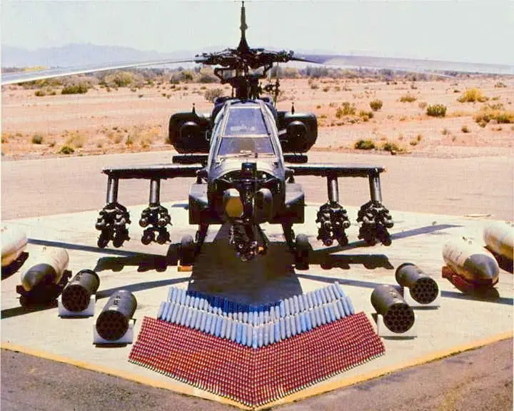 US Army Hughes Helicopters AH-64 Apache attack helicopter & armament ...