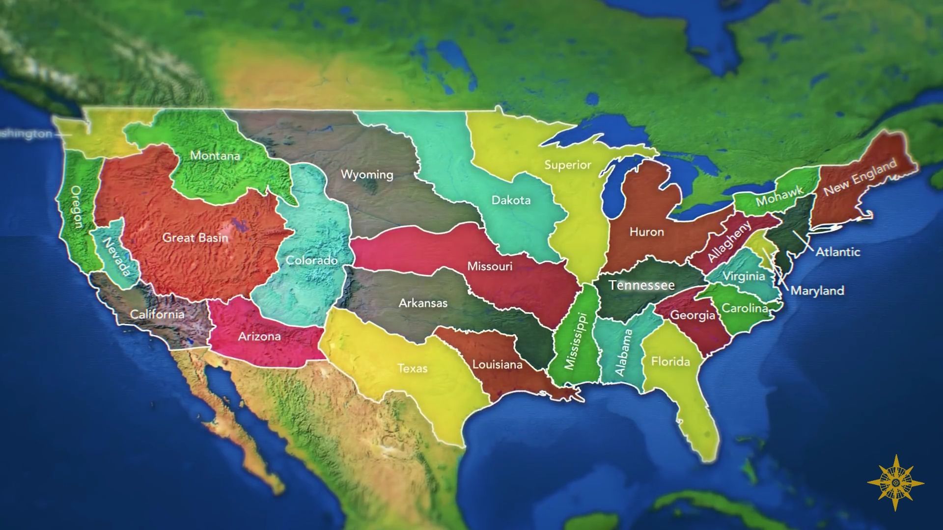 US state map based on natural borders | Scrolller