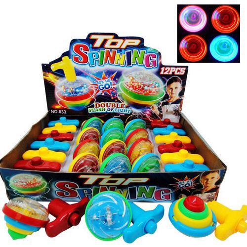 Various LED light up spinning tops Scrolller