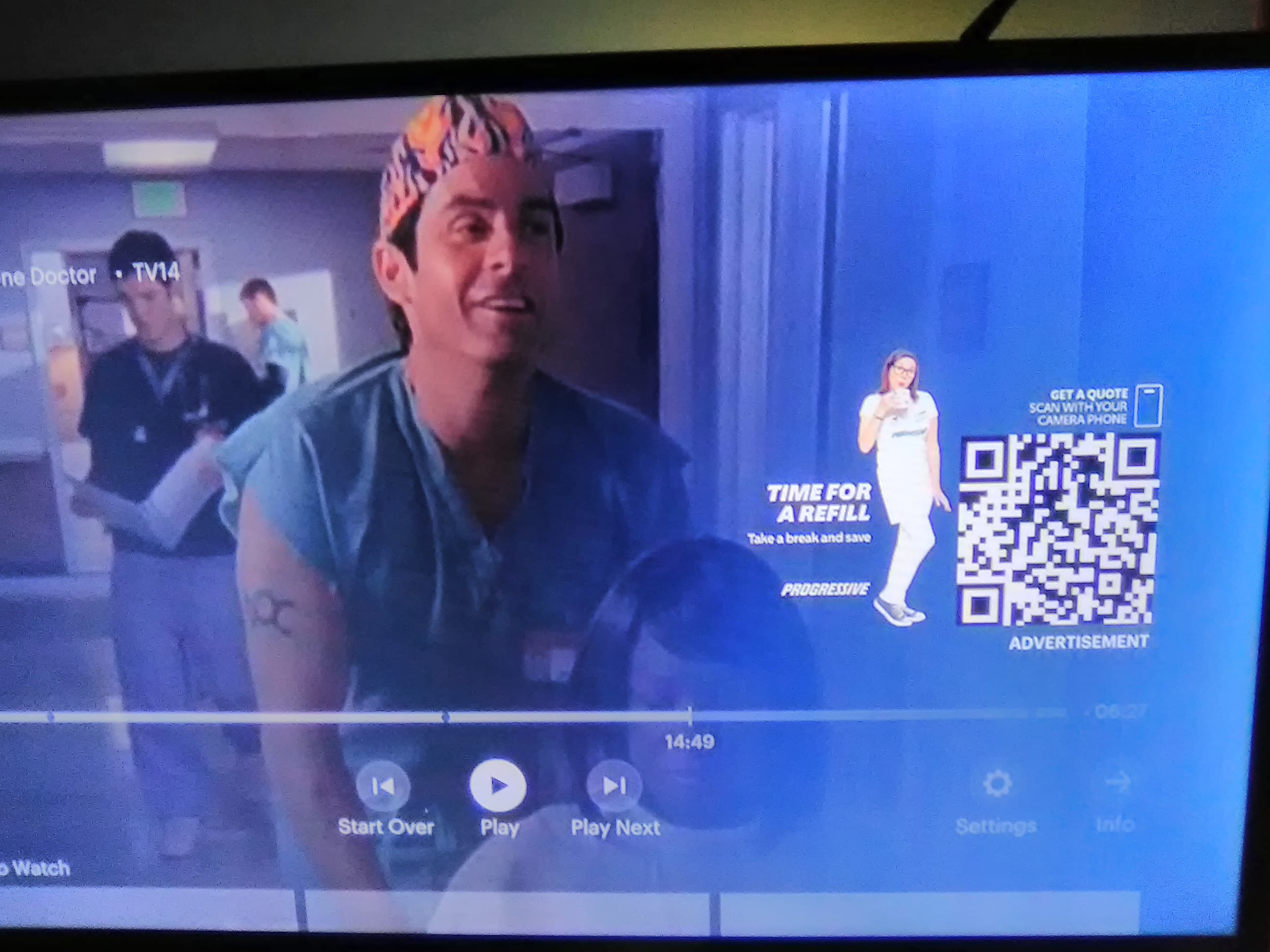 Watching Scrubs on Hulu. Had it paused for a couple minutes, come back