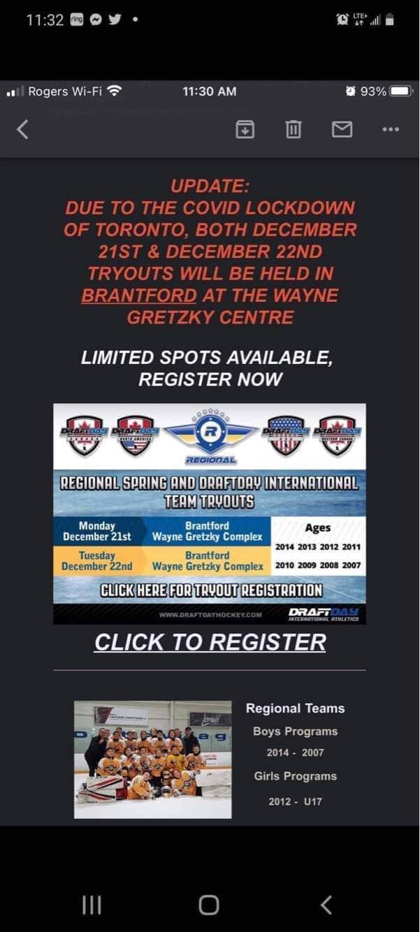 Wayne Gretzky Centre open to hockey tryouts from Toronto | Scrolller