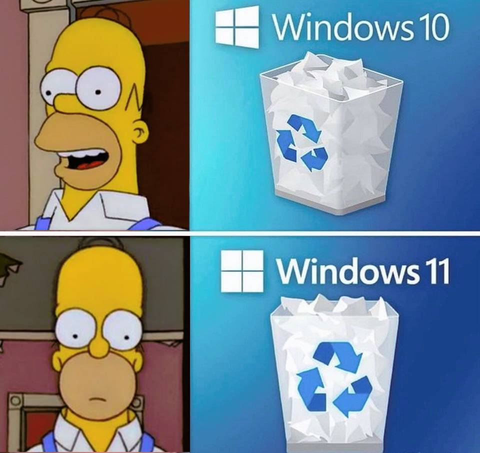 Windows 10 Trash Bin vs Windows 11 Trash Bin Scrolller