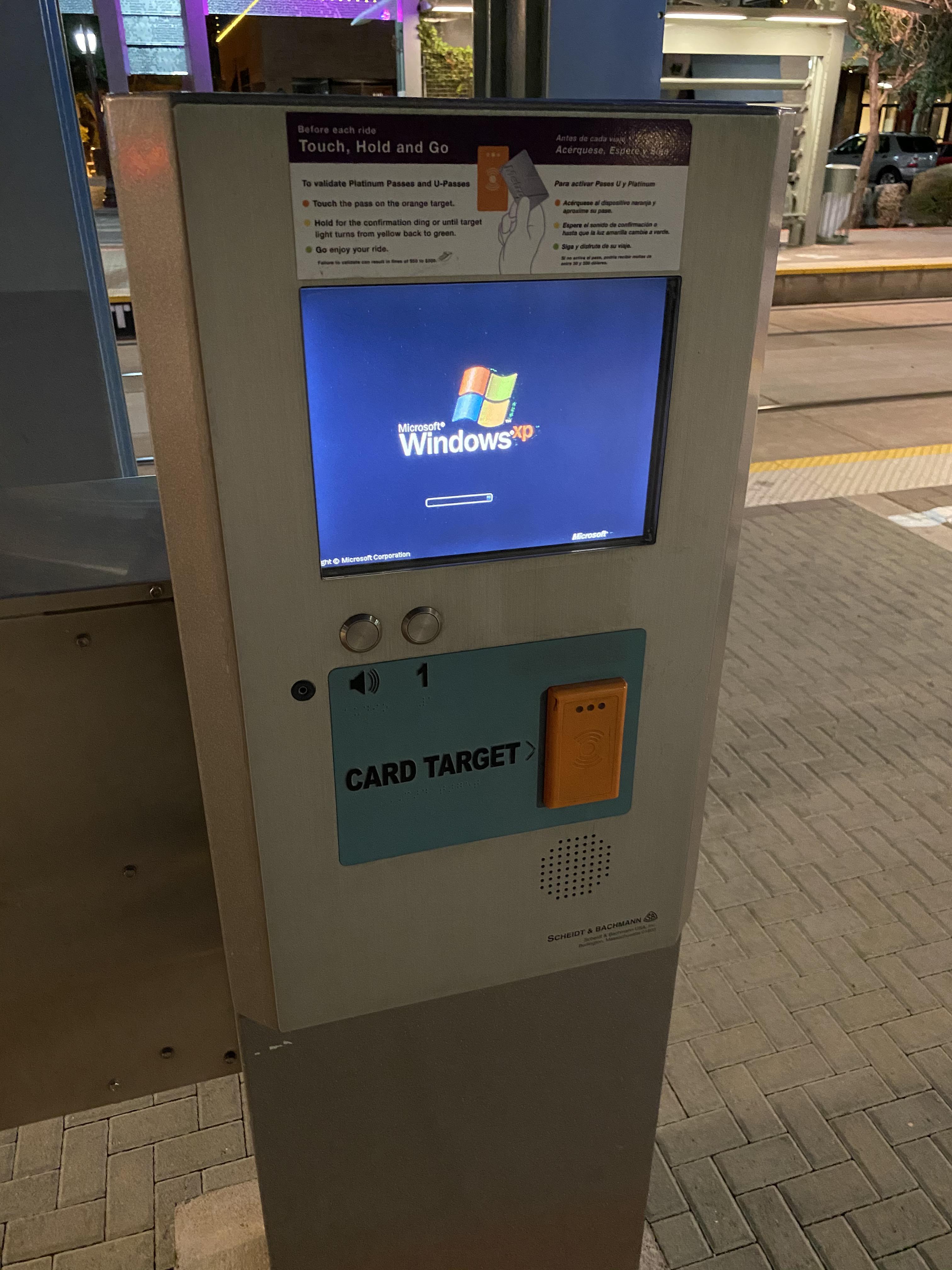 Windows XP Ticket machine, at night. | Scrolller