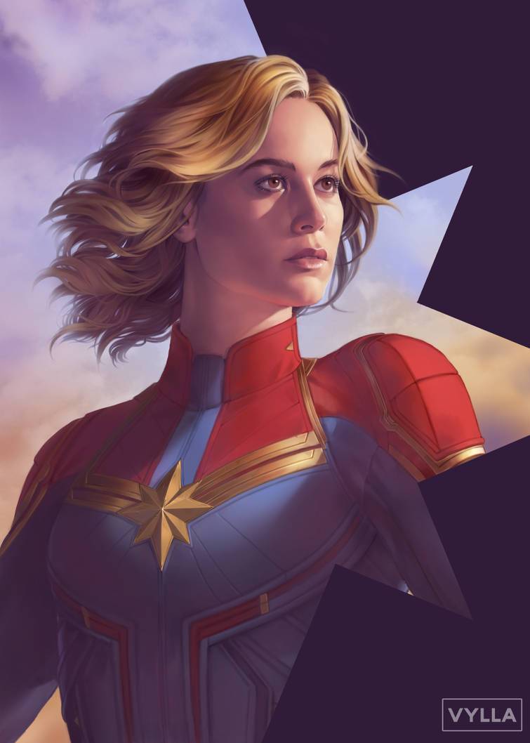 Wow Exactly Looks Like Brie Larson Captain Marvel Fan Art By Vylla Scrolller