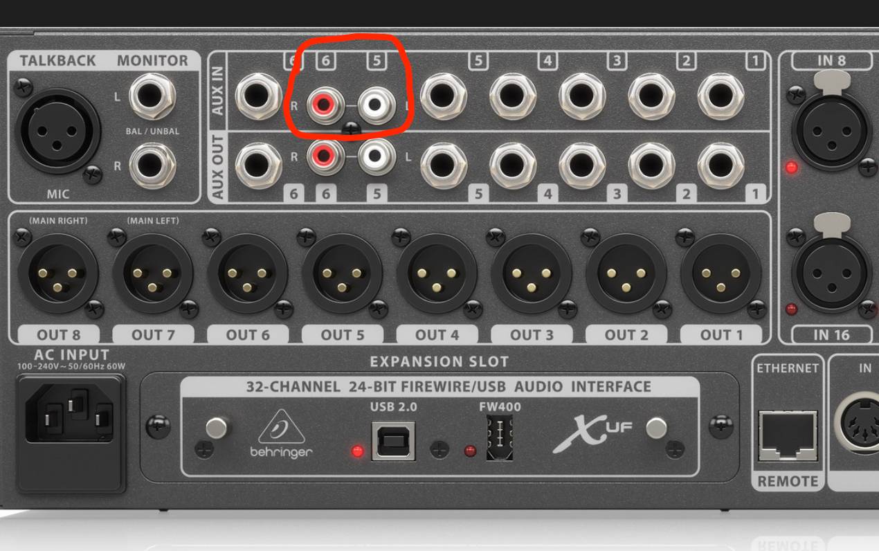 X32 Rack I want to connect a laptop to play music over the system