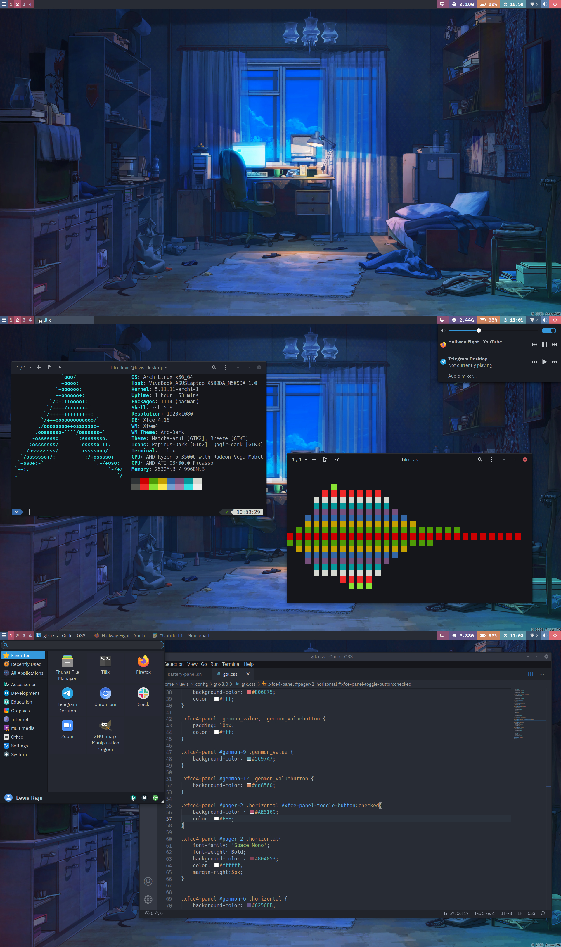 [XFCE] Panel Ricing | Normal XFCE Panel With All The Goodies But Cooler ...