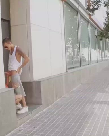 Caught by two girls while giving a blowjob [00:15] [caught, blowjob