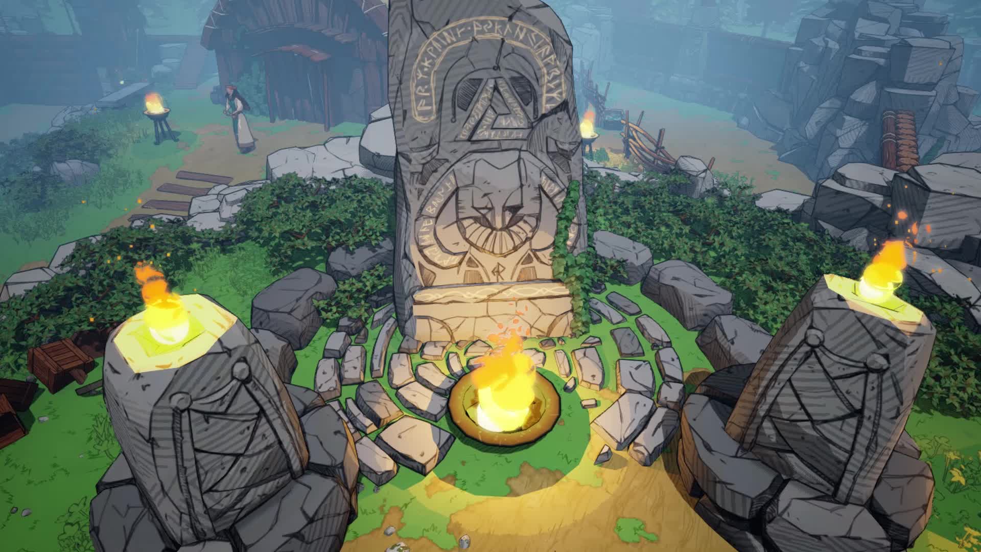 A close-up of our fast travel shrine! [Tribes of Midgard] | Scrolller