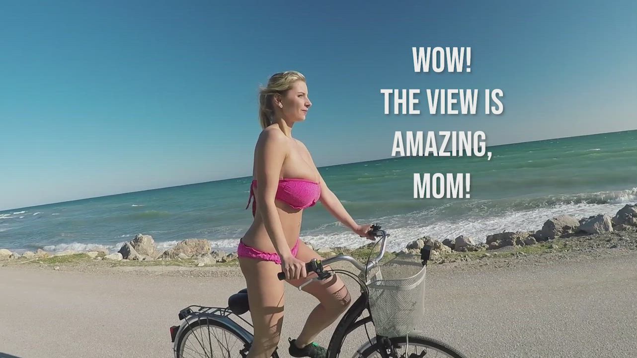 Cycling With My Blonde Busty Mom | Scrolller