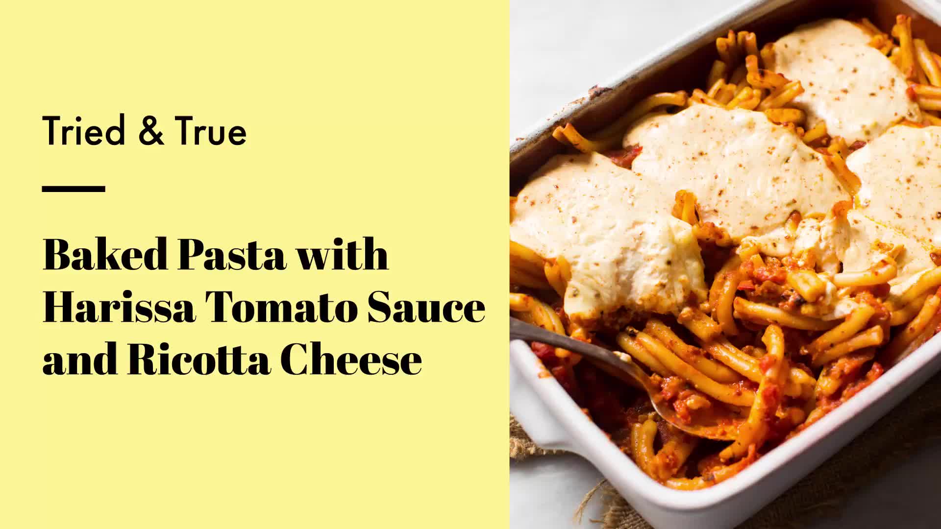 Baked Pasta With Harissa Tomato Sauce And Ricotta Cheese Scrolller