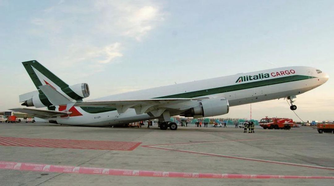 An Alitalia MD-11 had their cargo loaded incorrectly which caused it to ...